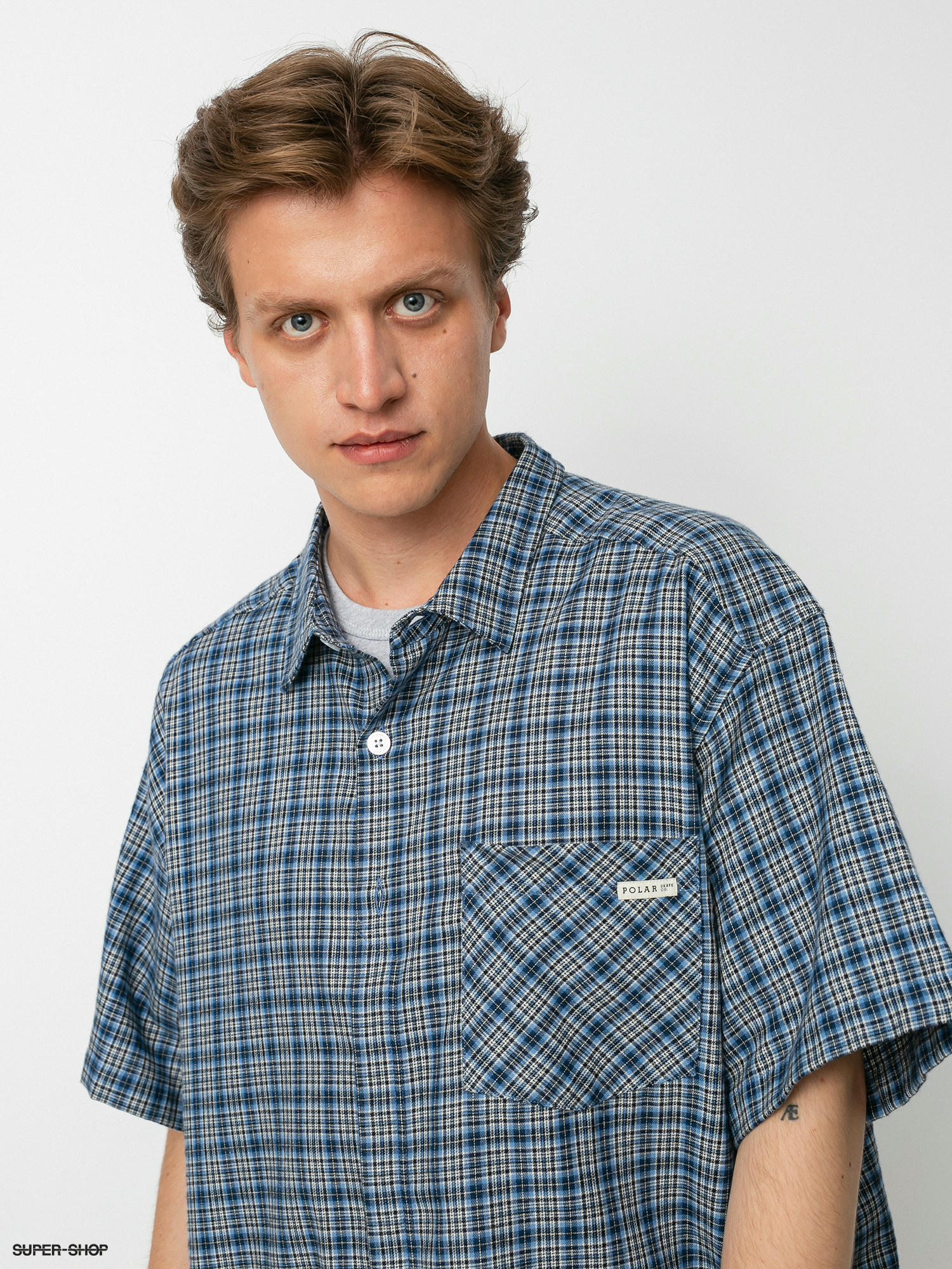 Polar Skate Mitchell Flannel Shirt (blue)