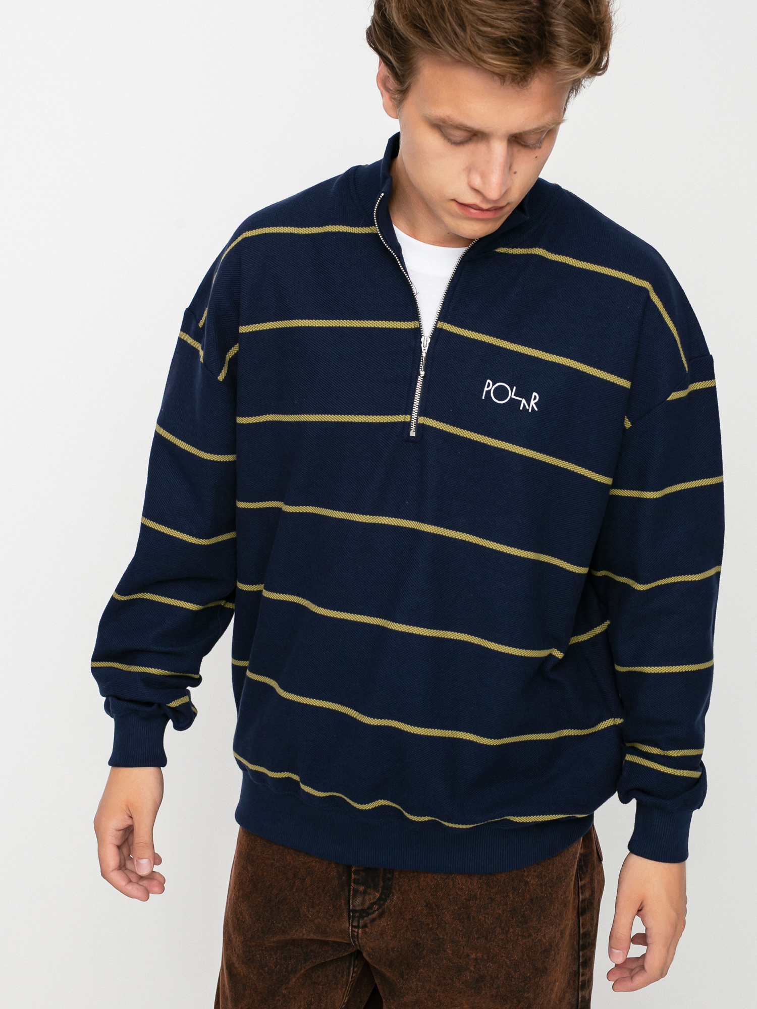 Polar Skate Stripe Zip Neck Sweatshirt - navy blue (navy)