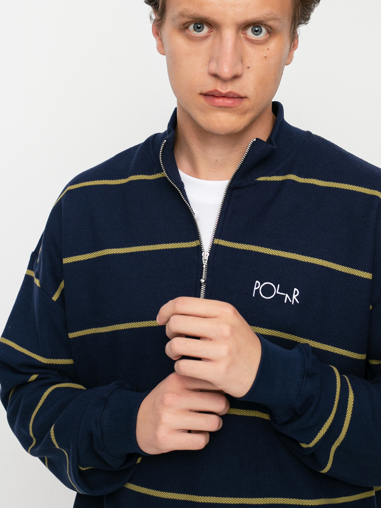 Polar Skate Stripe Zip Neck Sweatshirt - navy blue (navy)