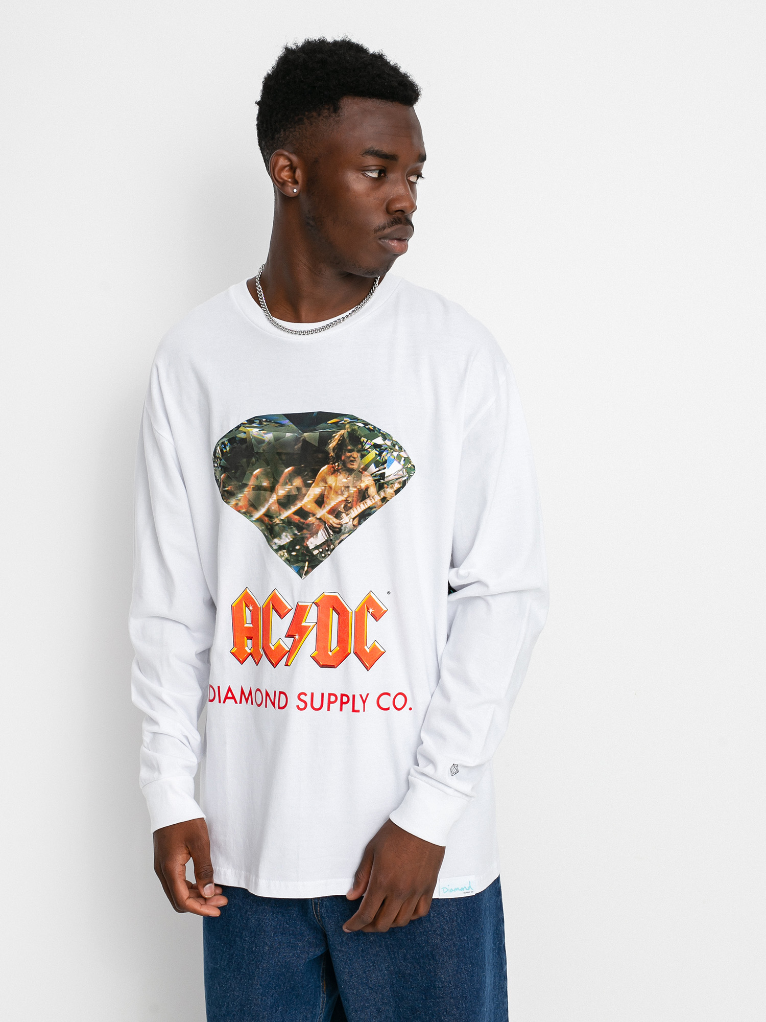 Diamond Supply Co. AC/DC Diamond Longsleeve (white)