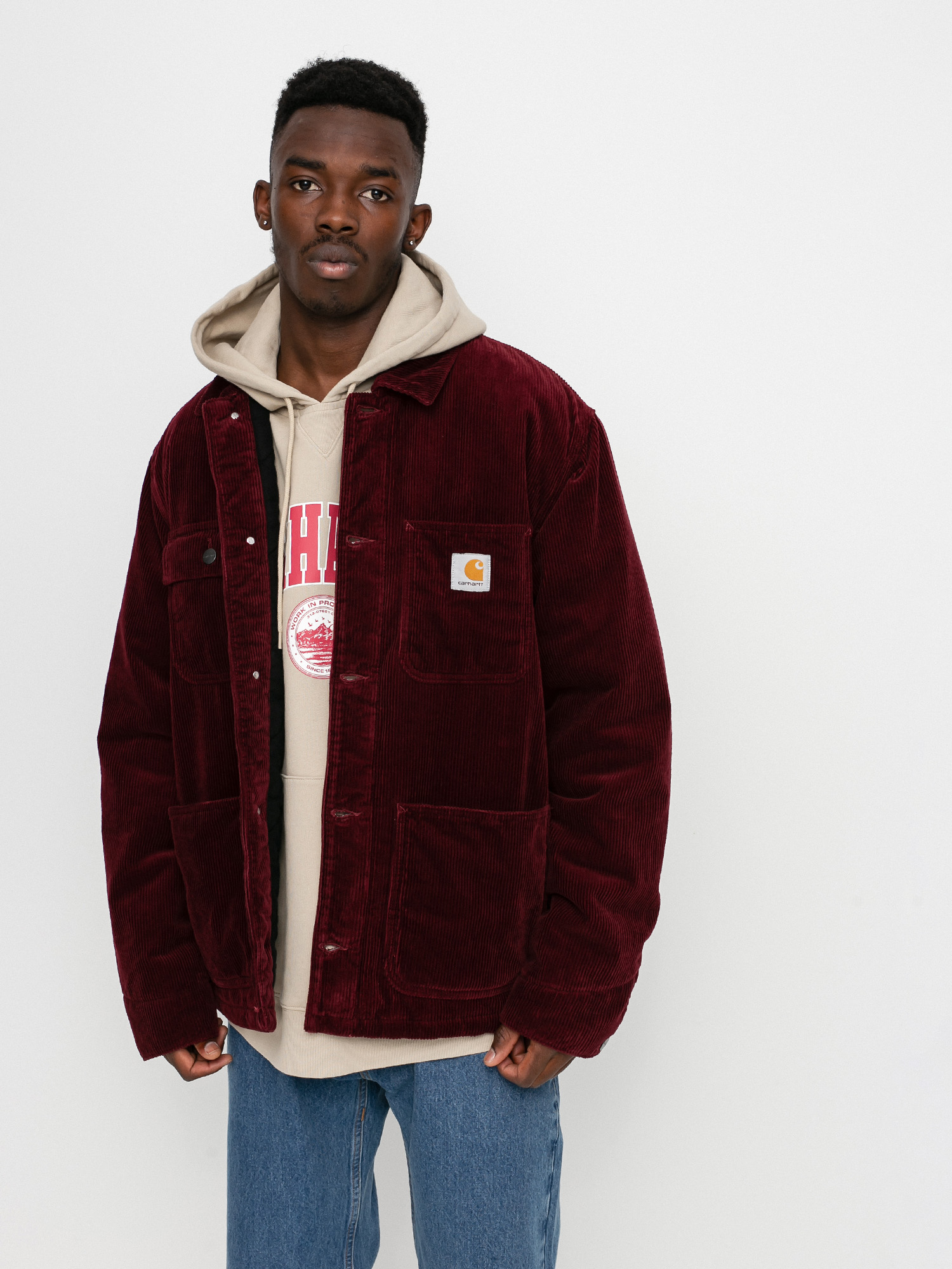 Red carhartt discount jacket with hood