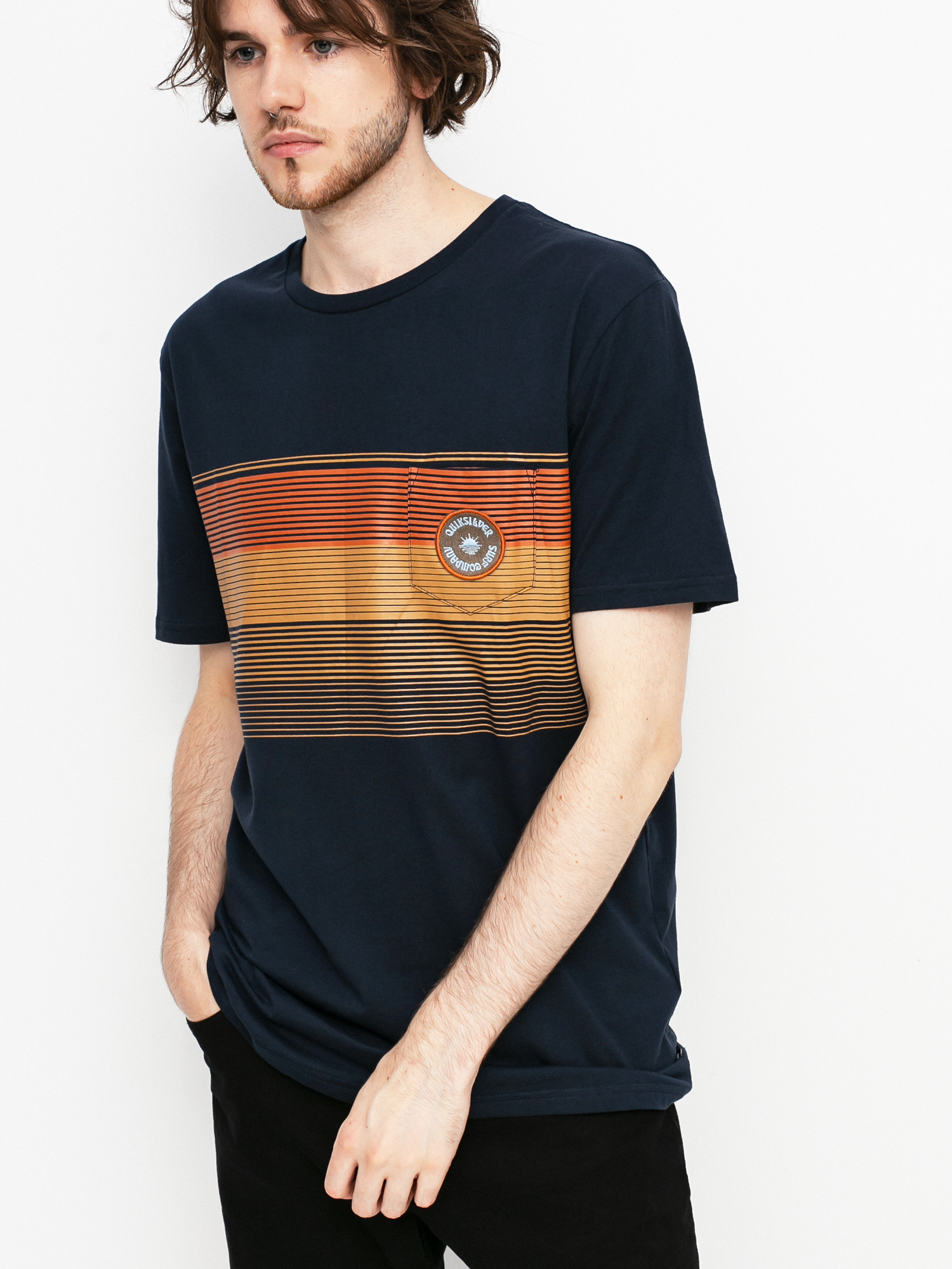Quiksilver New Stripes T-shirt (navy blazer)