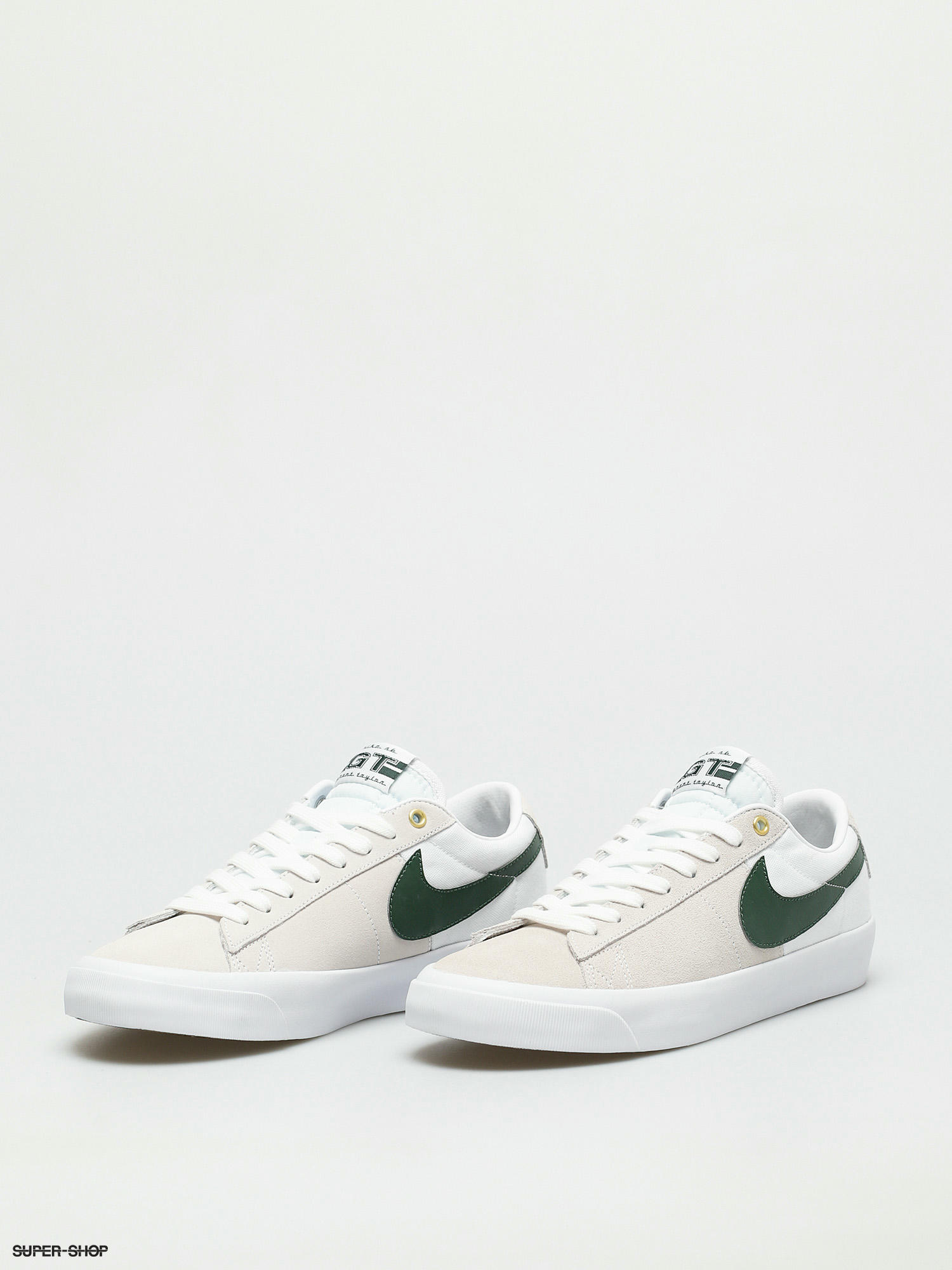 Nike Sb Zoom Blazer Low Pro Gt Shoes White Fir White Gum Light Brown