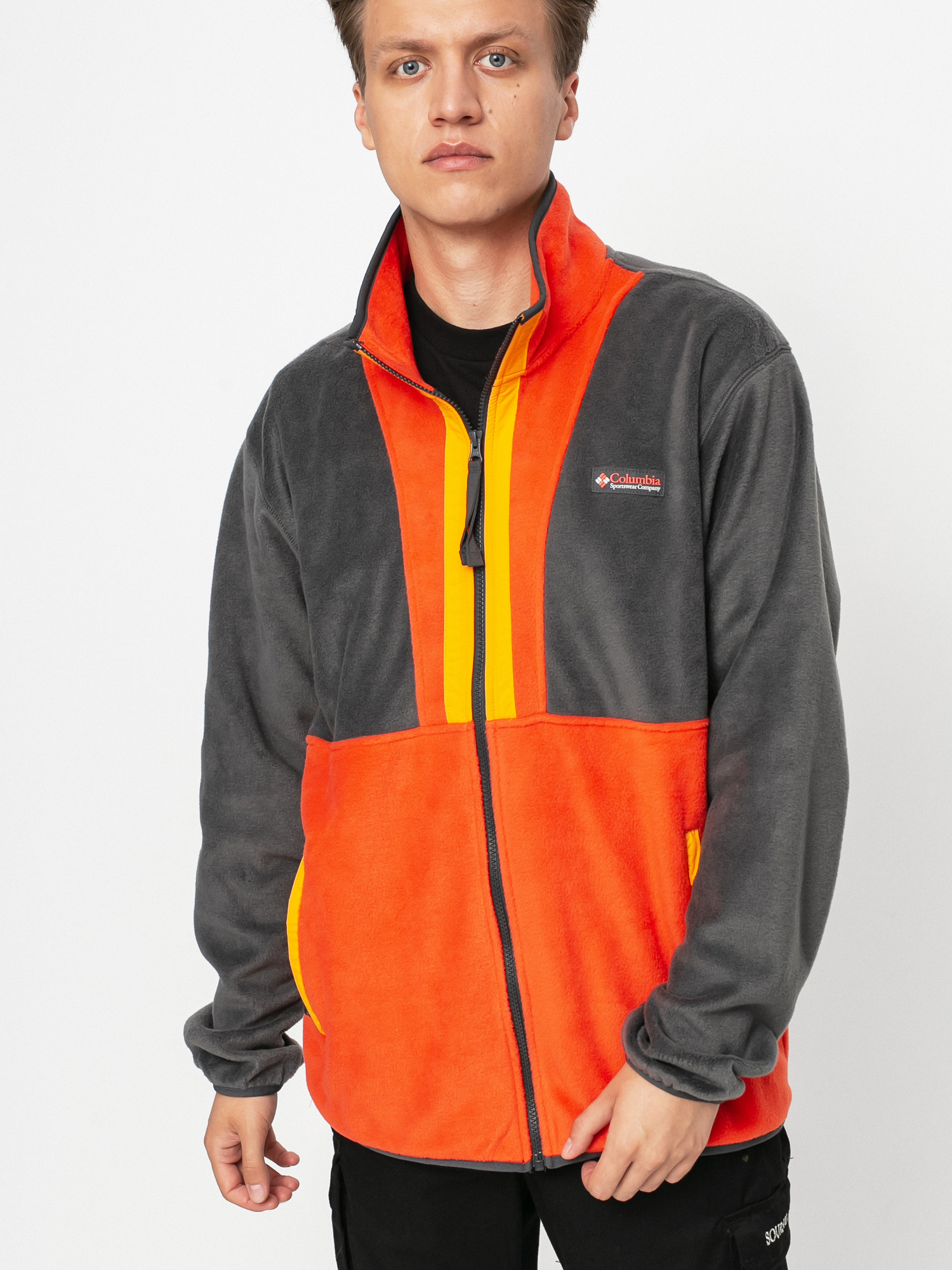 Herren Columbia Back Bowl Fleece jacke (red quartz/shark)