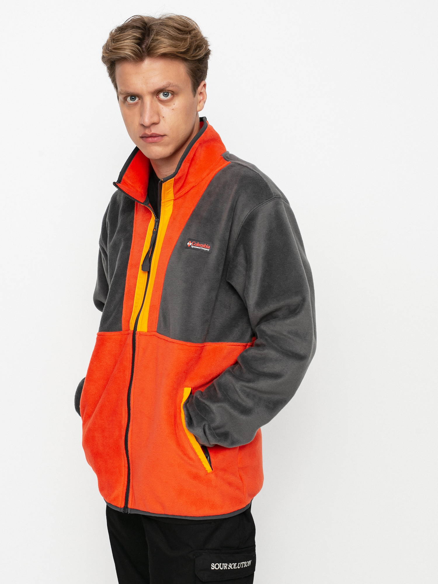 Herren Columbia Back Bowl Fleece jacke (red quartz/shark)