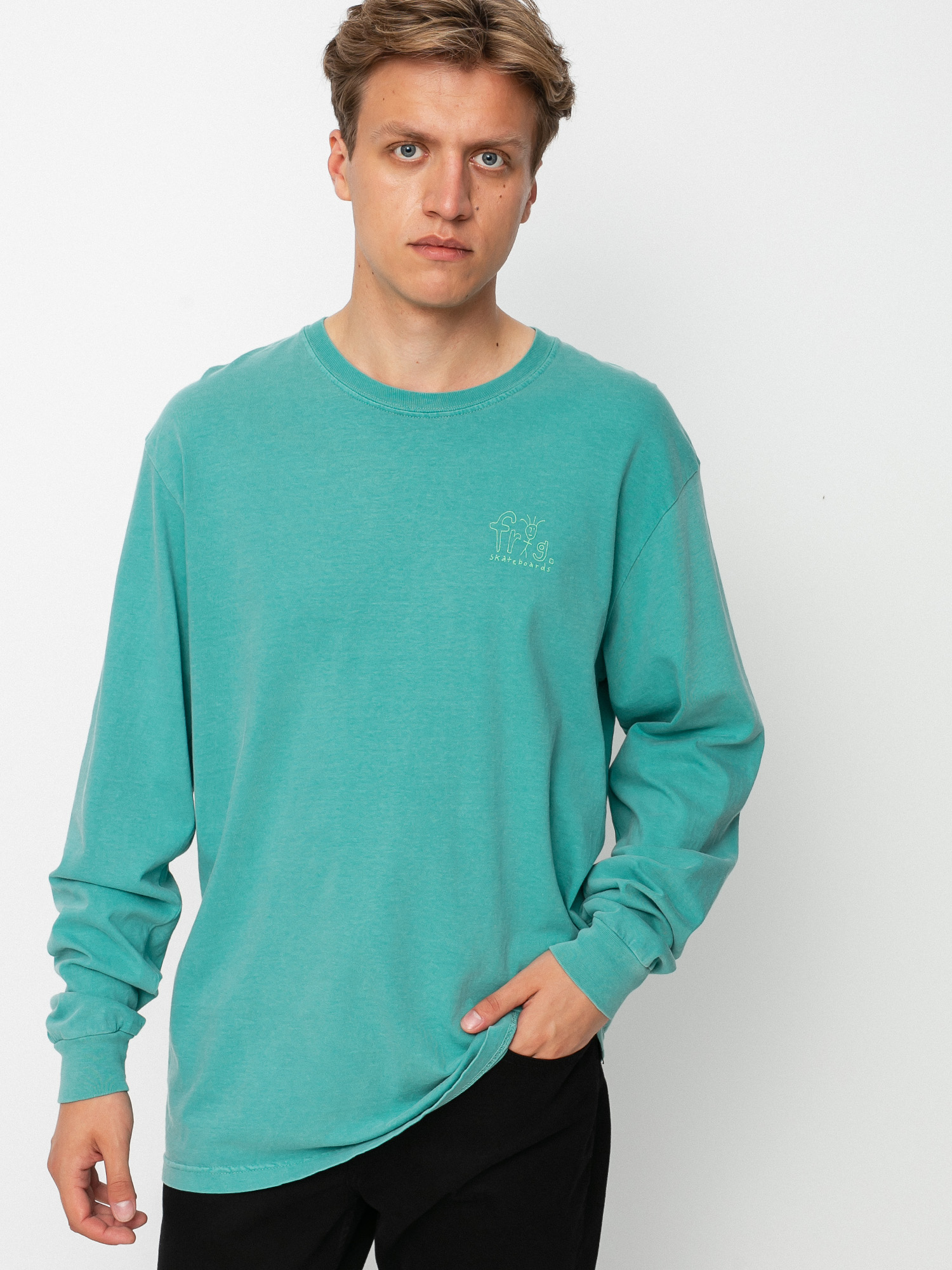 Frog Skateboards Frog Man Logo Pigment Dyed Longsleeve (grass green)