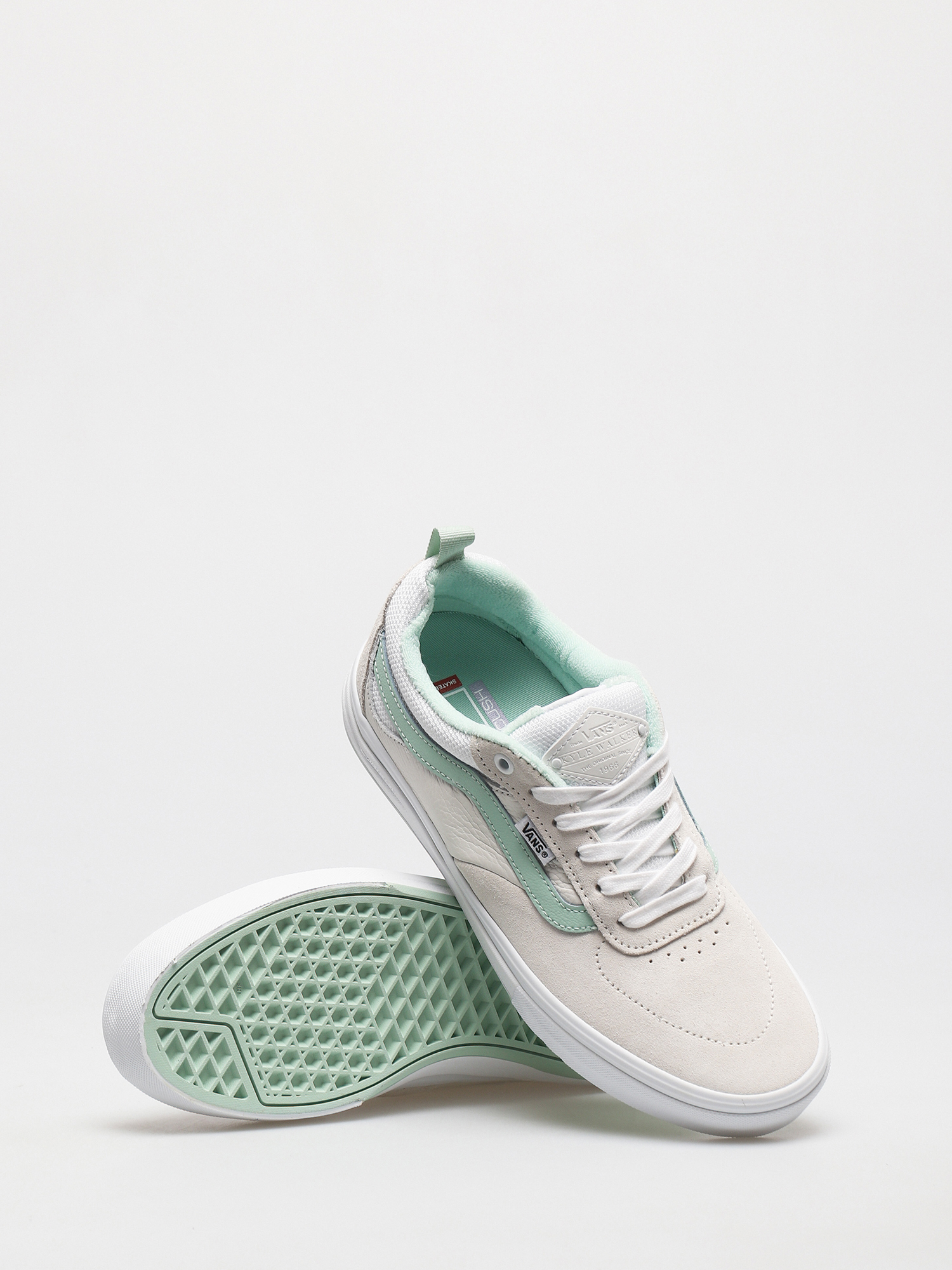 white and mint vans