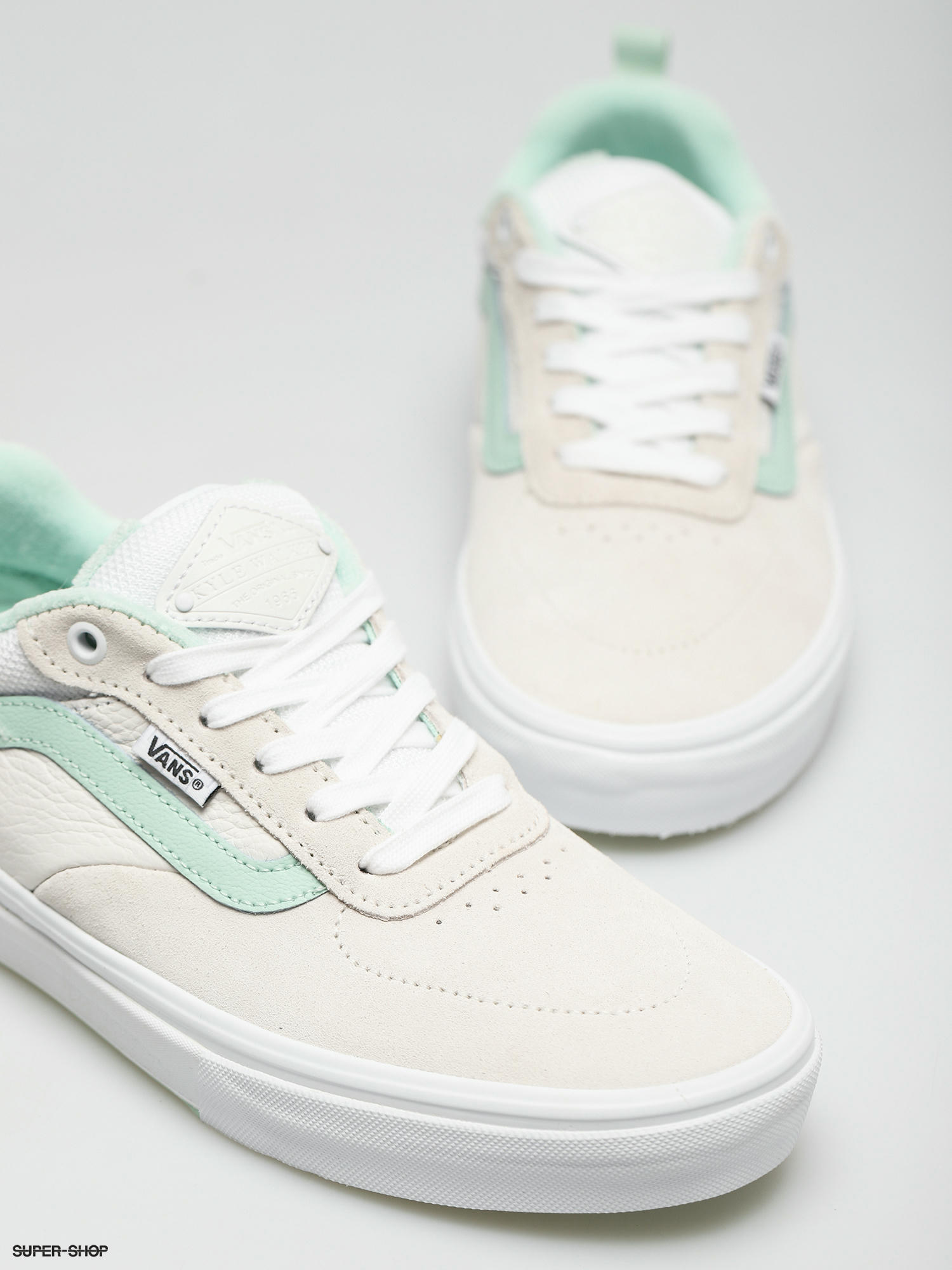 white and mint vans