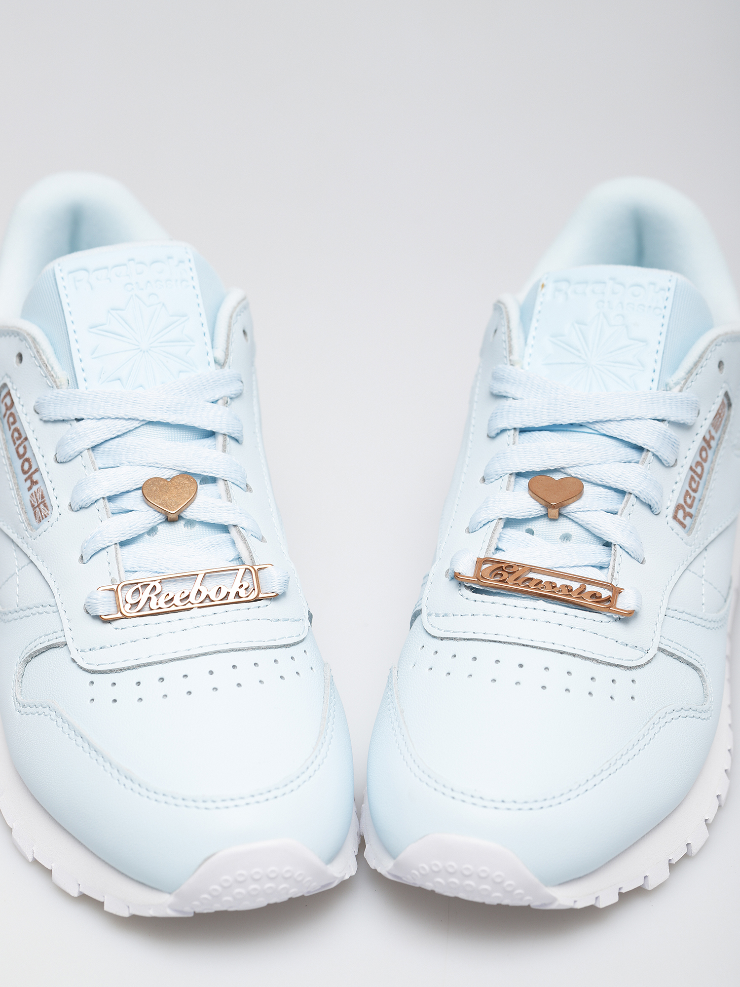 Reebok Cl Lthr Shoes Wmn Glablu Golbro Ftwwht