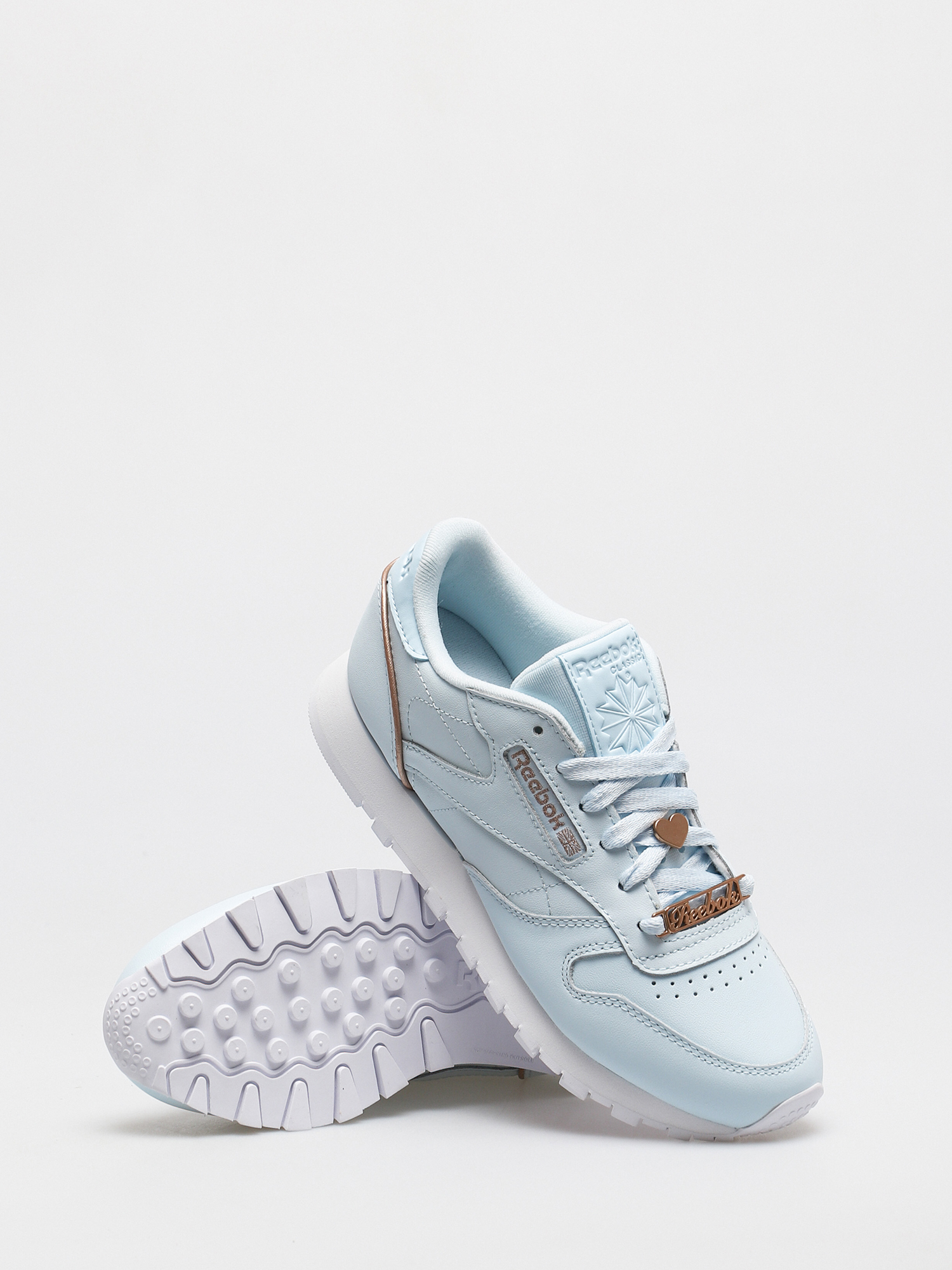 Reebok Cl Lthr Shoes Wmn Glablu Golbro Ftwwht