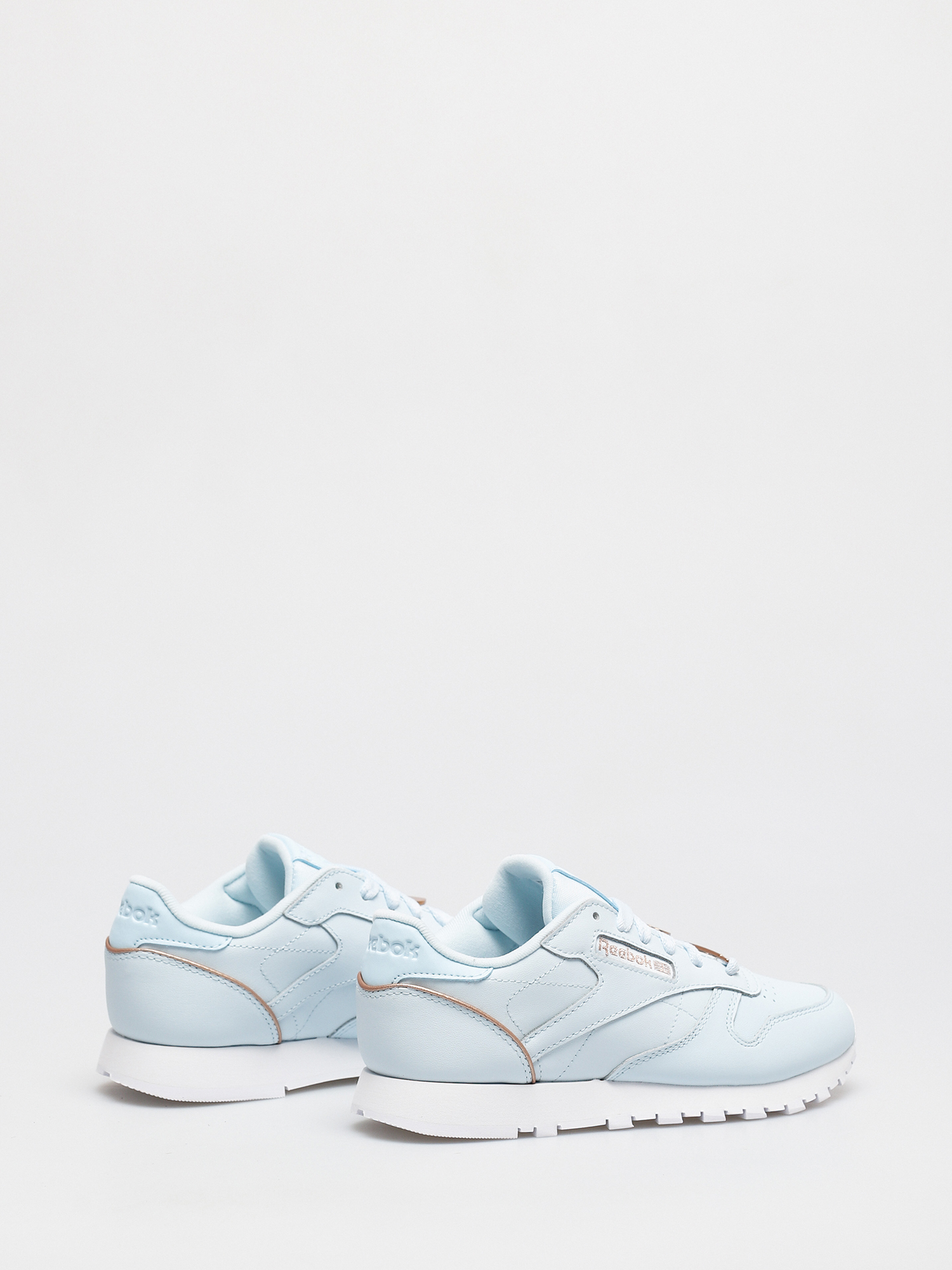 Reebok Cl Lthr Shoes Wmn Glablu Golbro Ftwwht