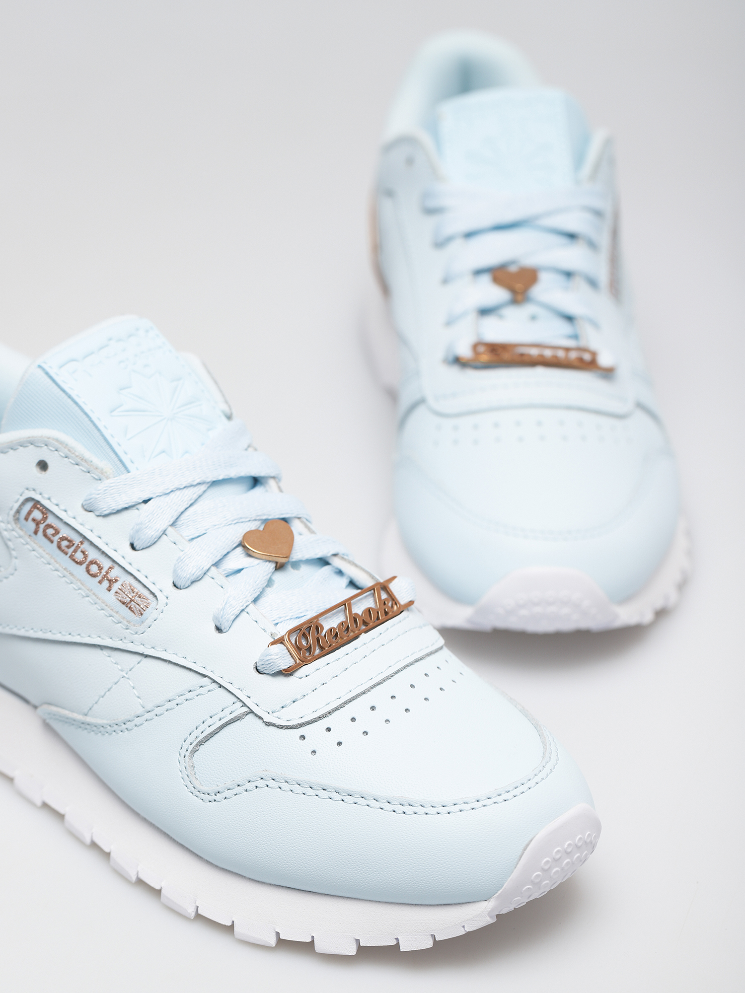Reebok Cl Lthr Shoes Wmn Glablu Golbro Ftwwht