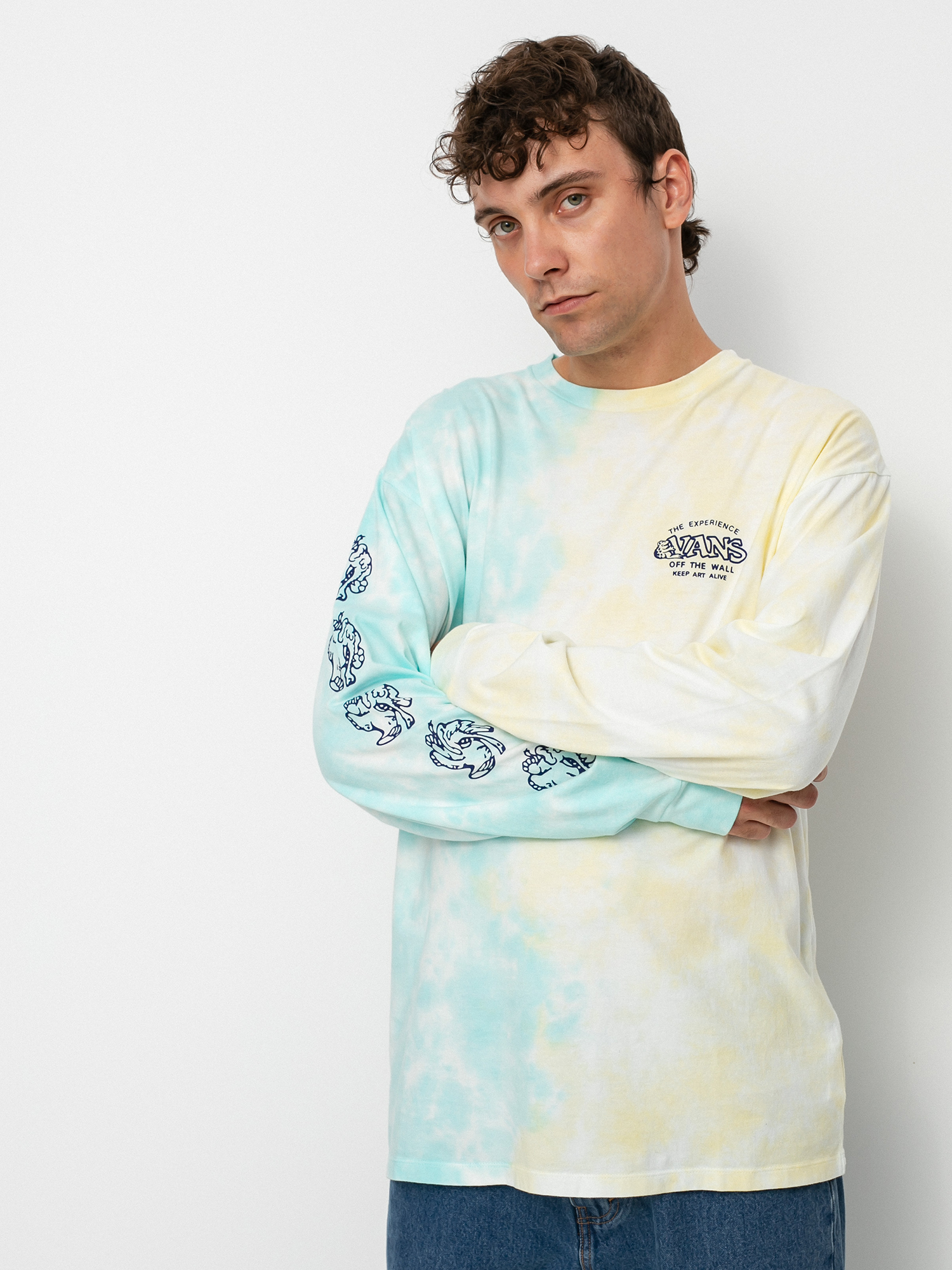 Vans The Experience Tie Dye Longsleeve (porcelngrn/gldnglw/tiedye)