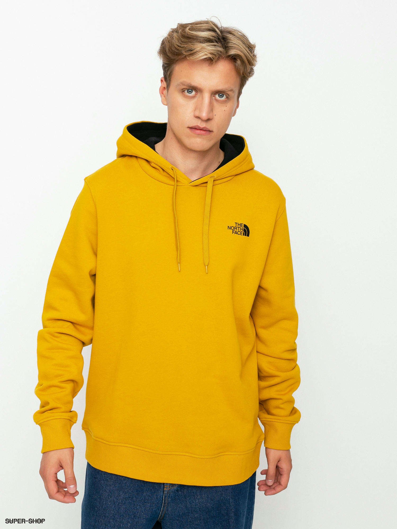 yellow north face sweatshirt