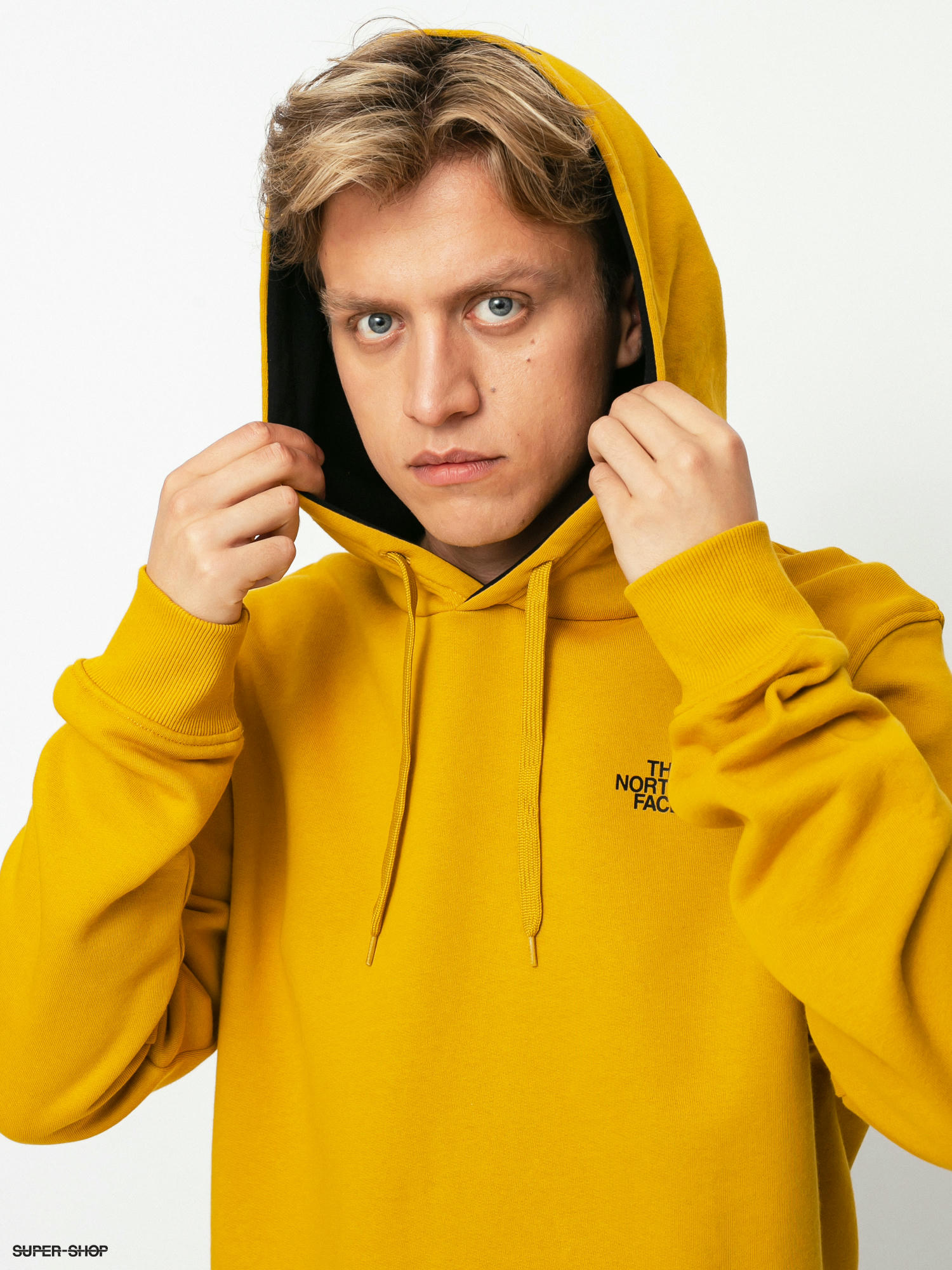 the north face seasonal drew peak hoodie in yellow