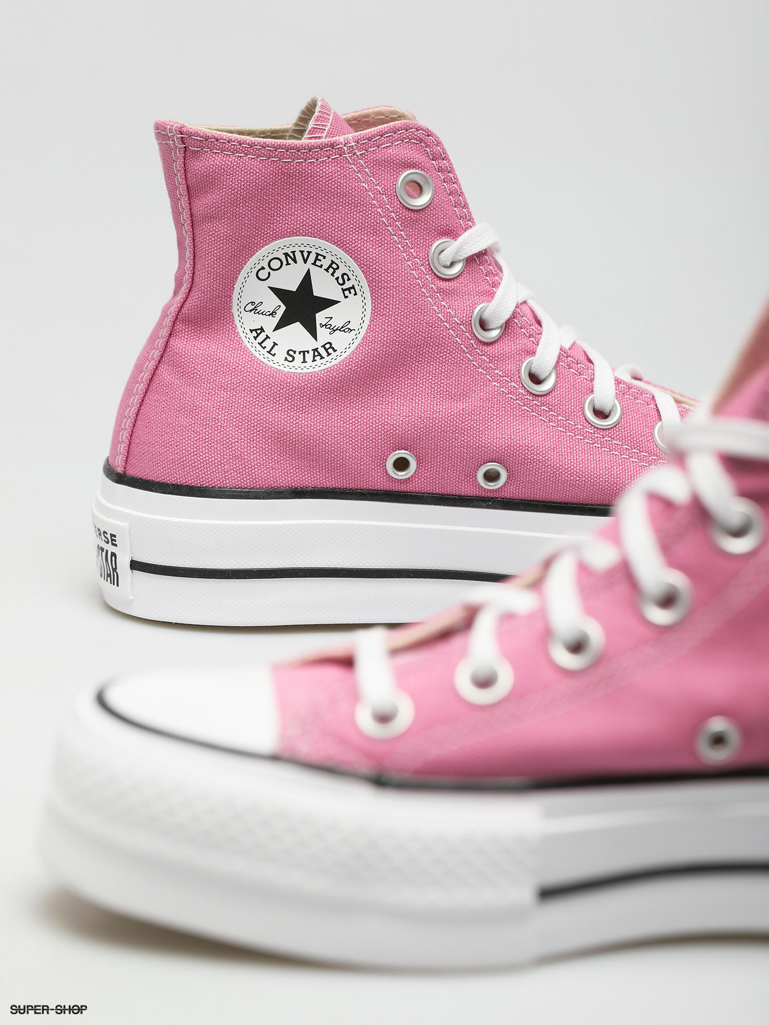 converse high heels pink