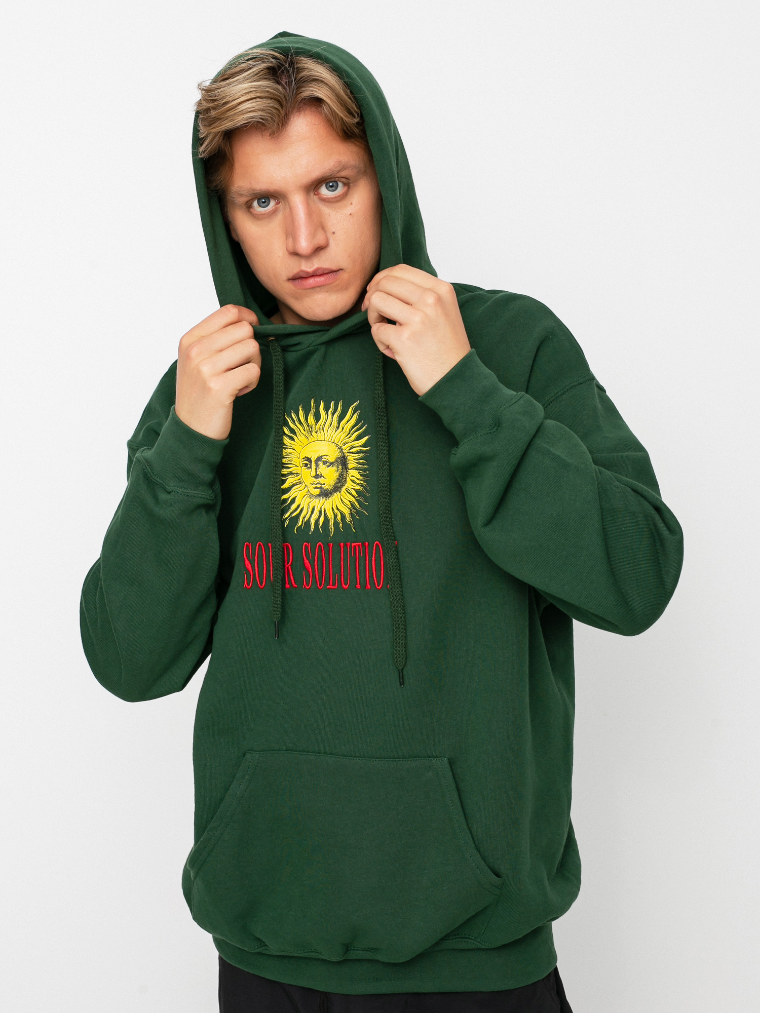 Sour Solution Sun Solution Hoodie (forest green)