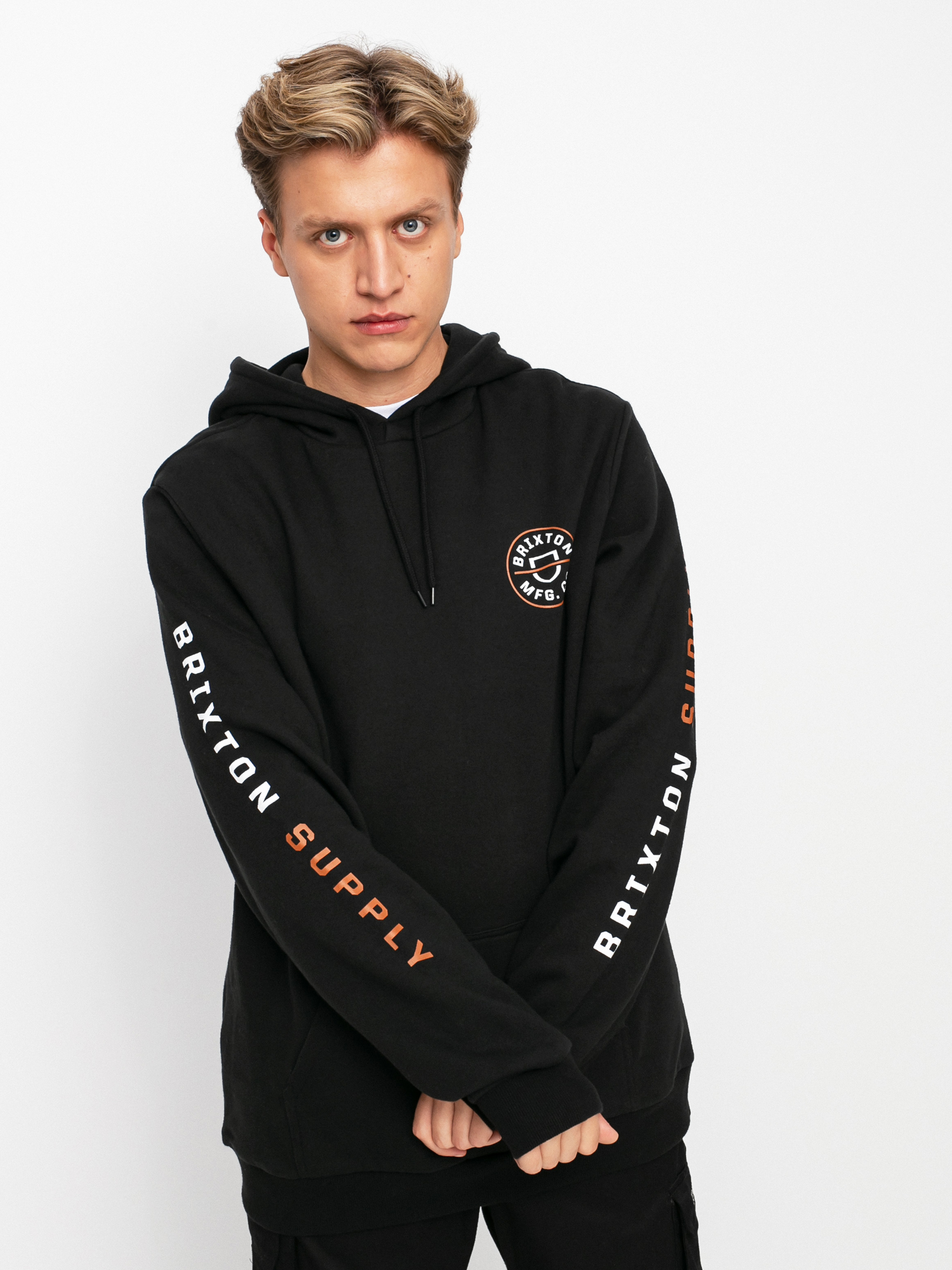 Brixton Crest HD Hoodie (black/caramel/white)