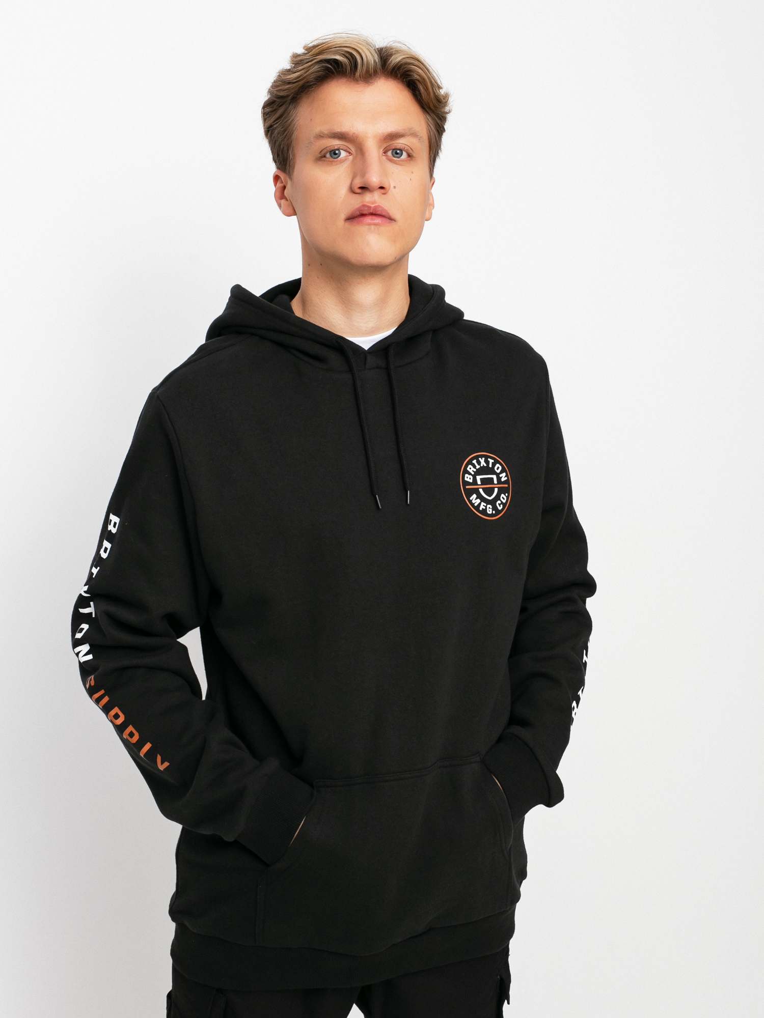 Brixton Crest HD Hoodie (black/caramel/white)