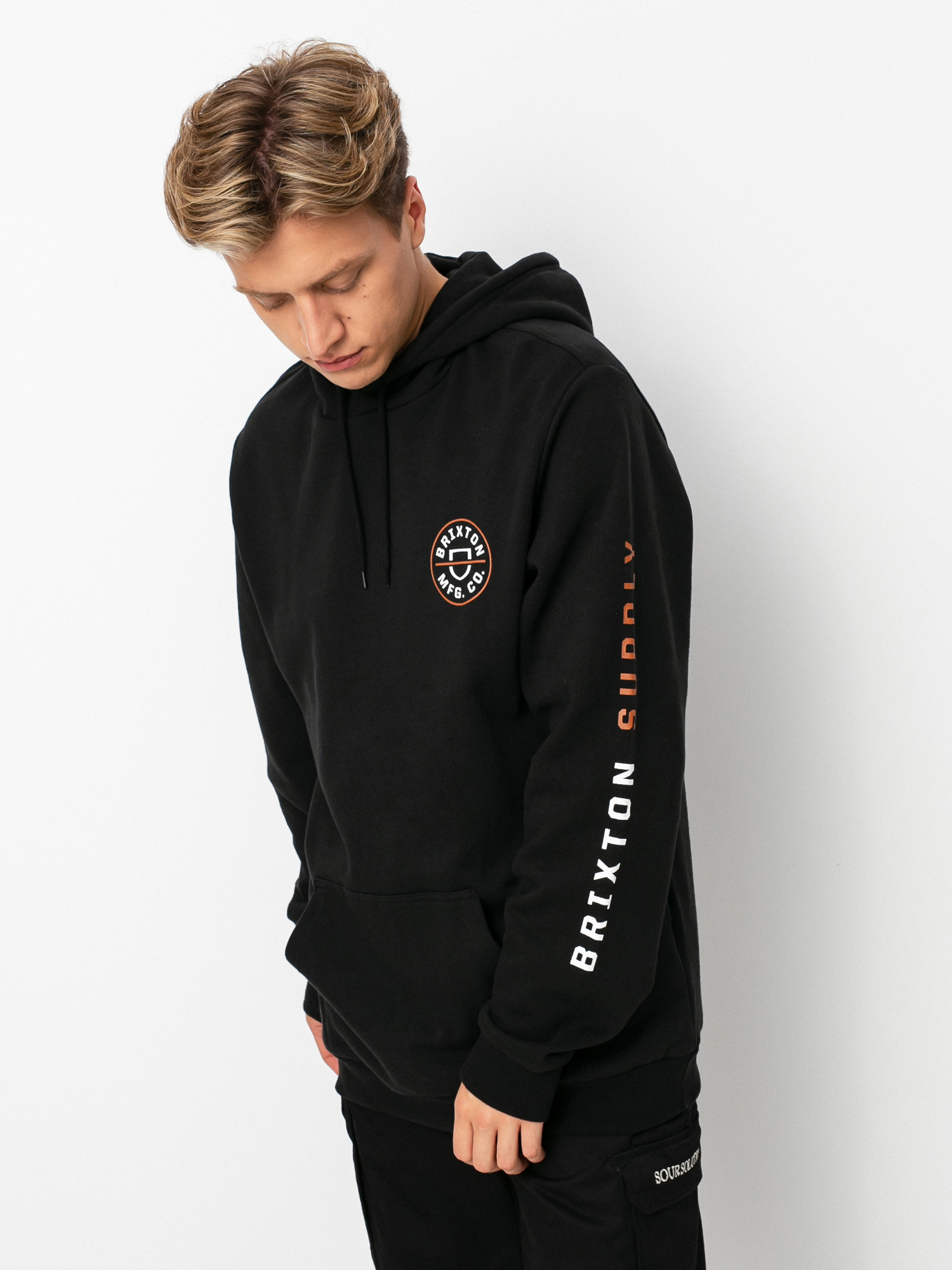 Brixton Crest HD Hoodie (black/caramel/white)