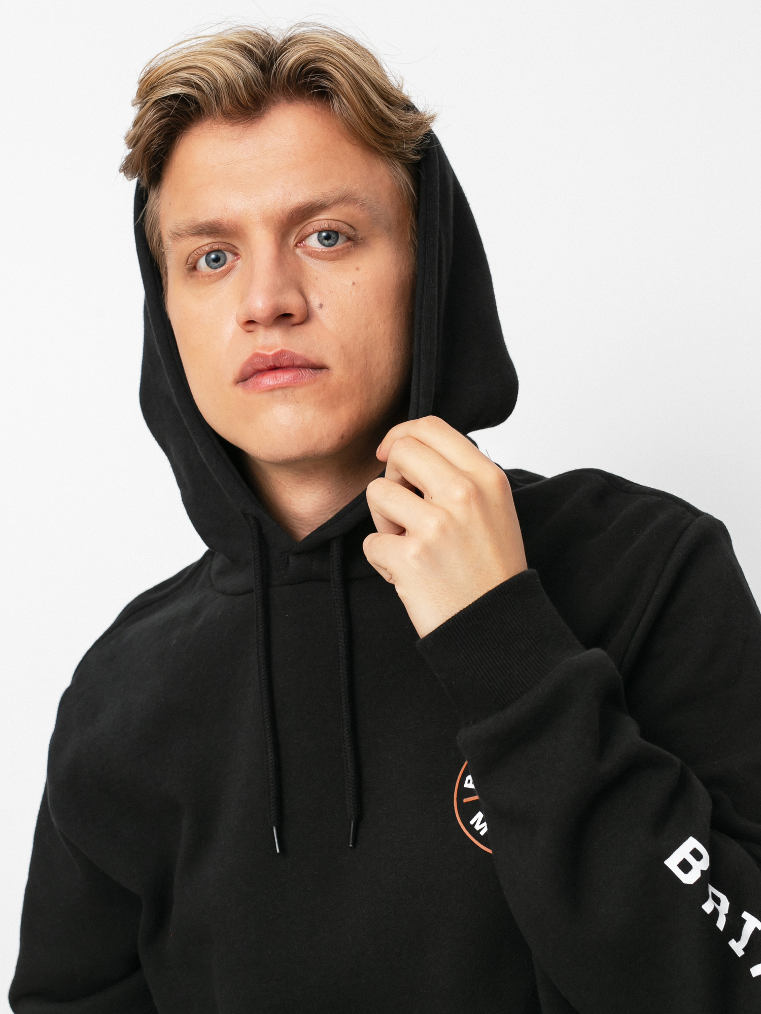 Brixton Crest HD Hoodie (black/caramel/white)