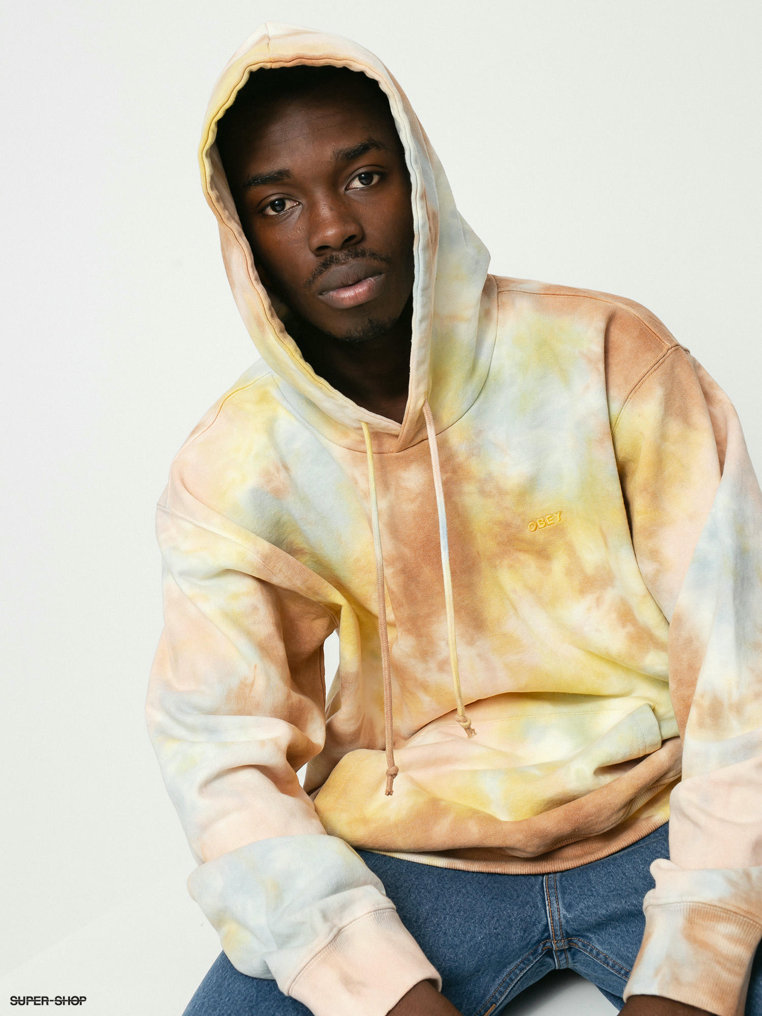 Obey tie dye hoodie hot sale mens