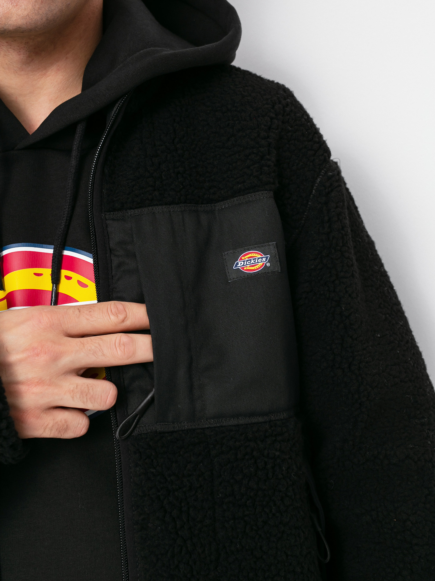 Herren Dickies Red Chute Sherpa Fleecejacke (black)