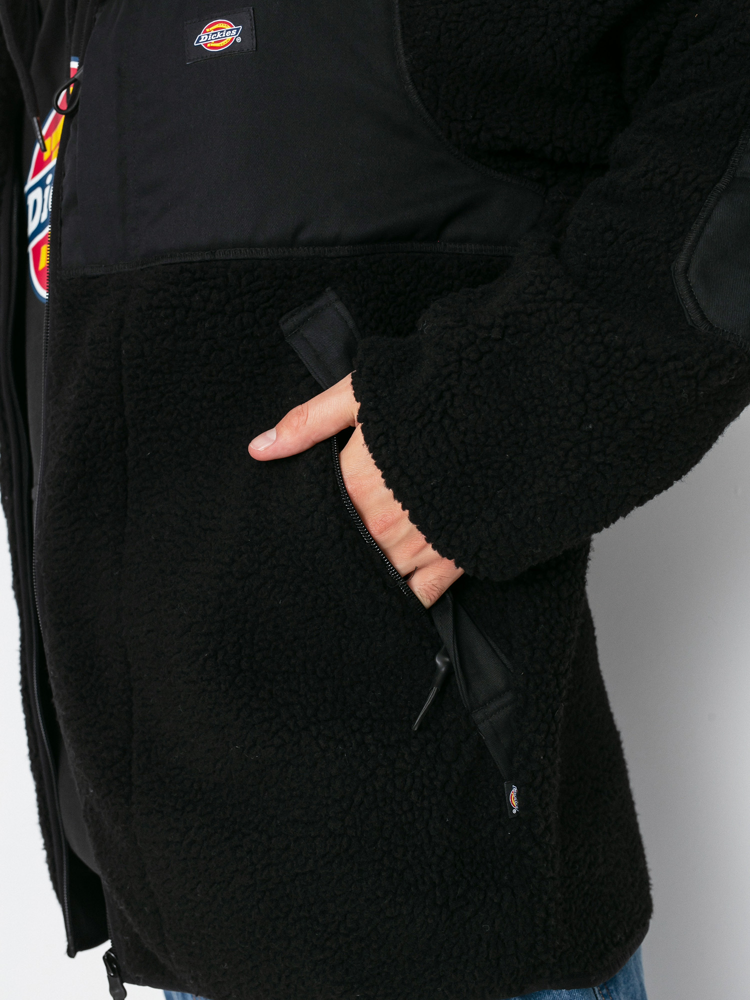 Herren Dickies Red Chute Sherpa Fleecejacke (black)
