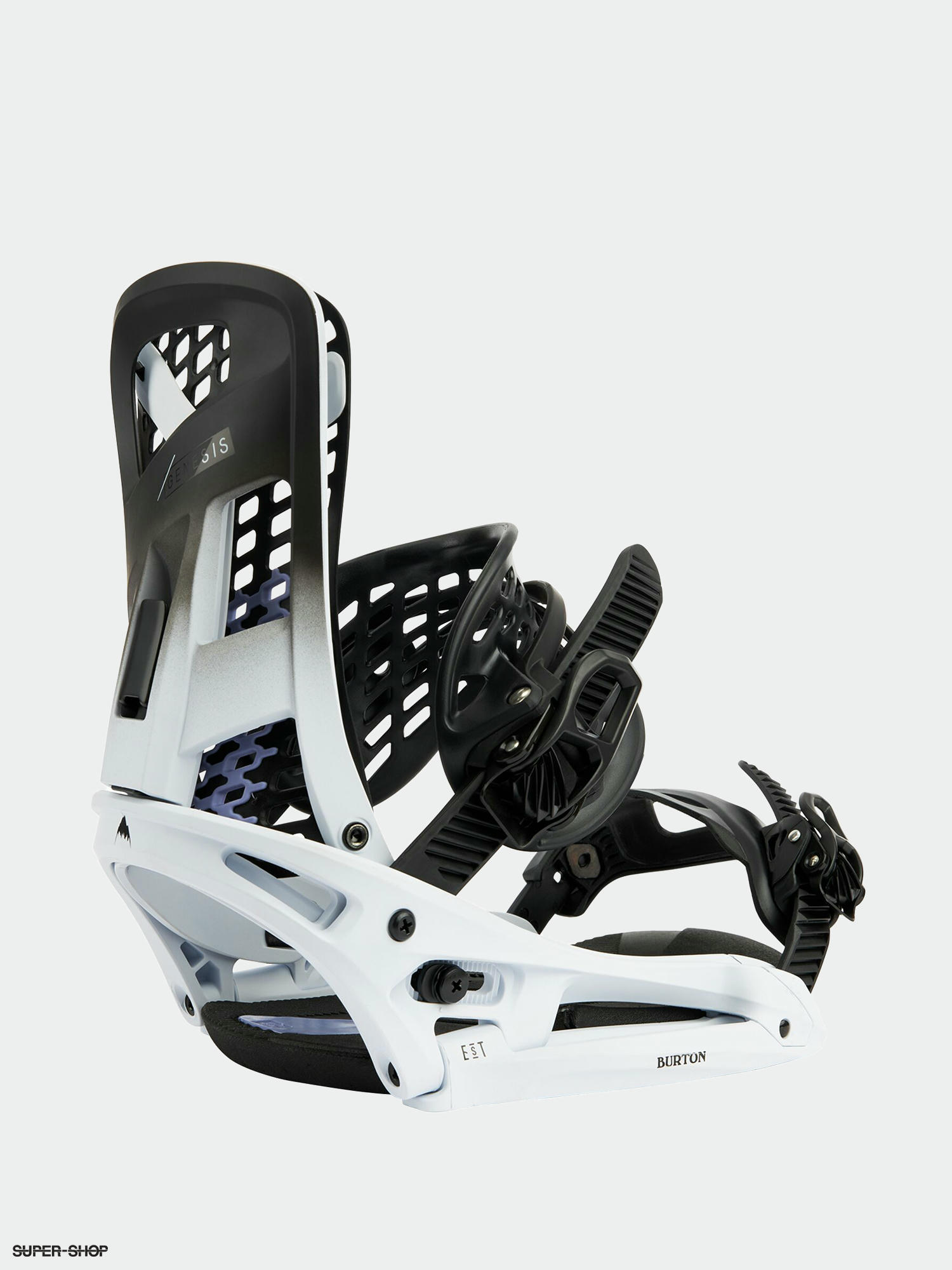 Mens Burton Genesis Est Snowboard bindings white black