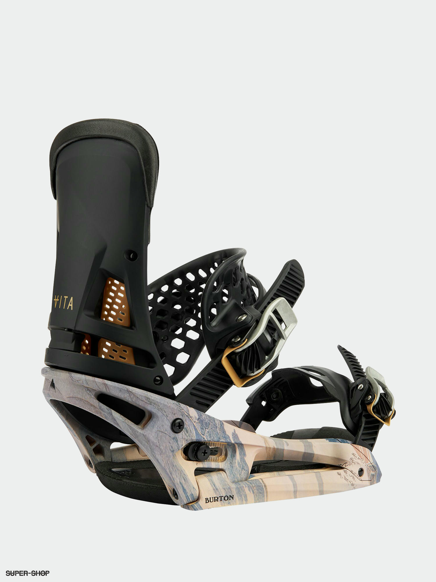 Mens Burton Malavita Est Snowboard bindings dark gray print