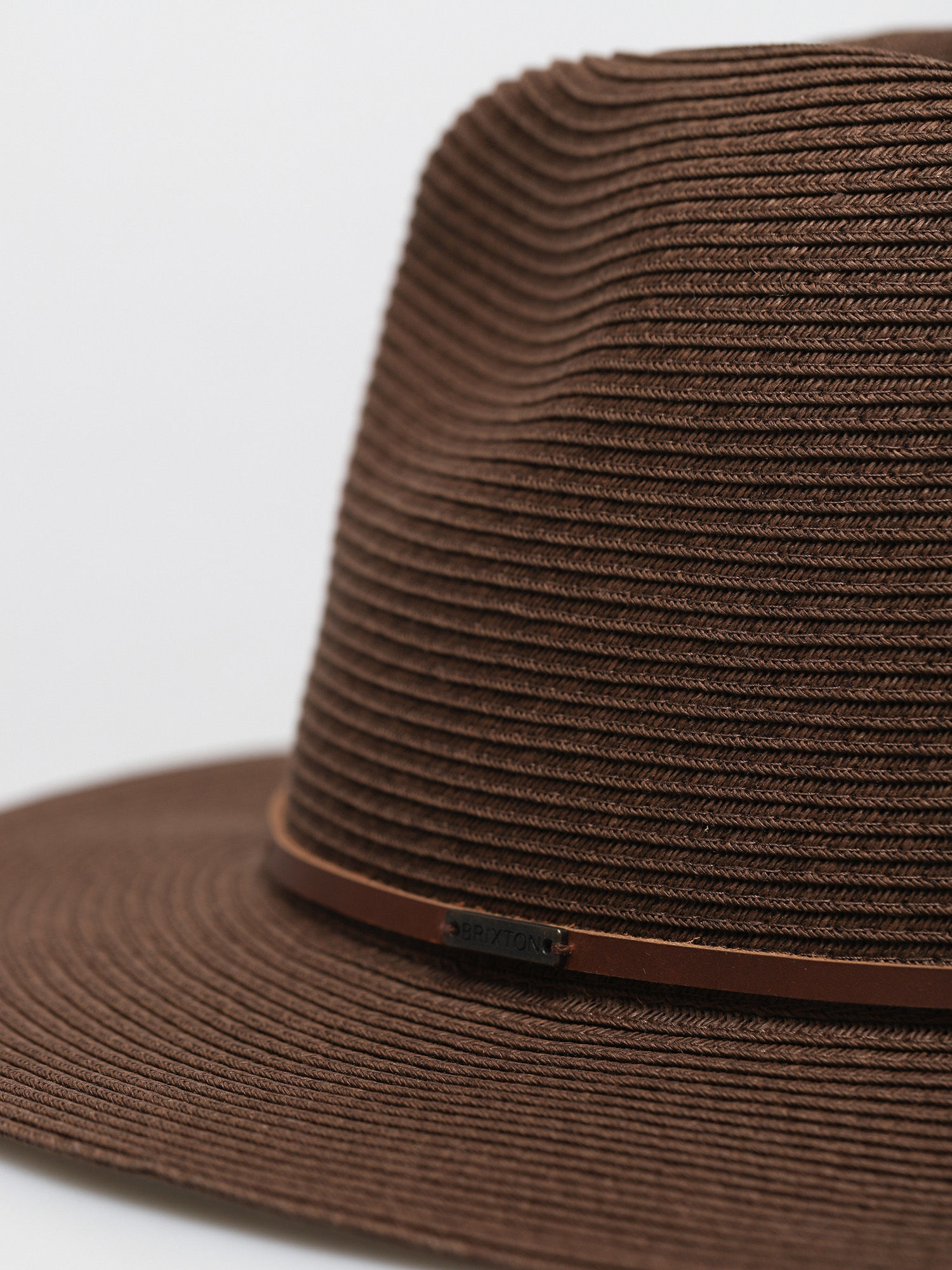 Brixton Wesley Straw Packable Fedora Hut (dark brown)