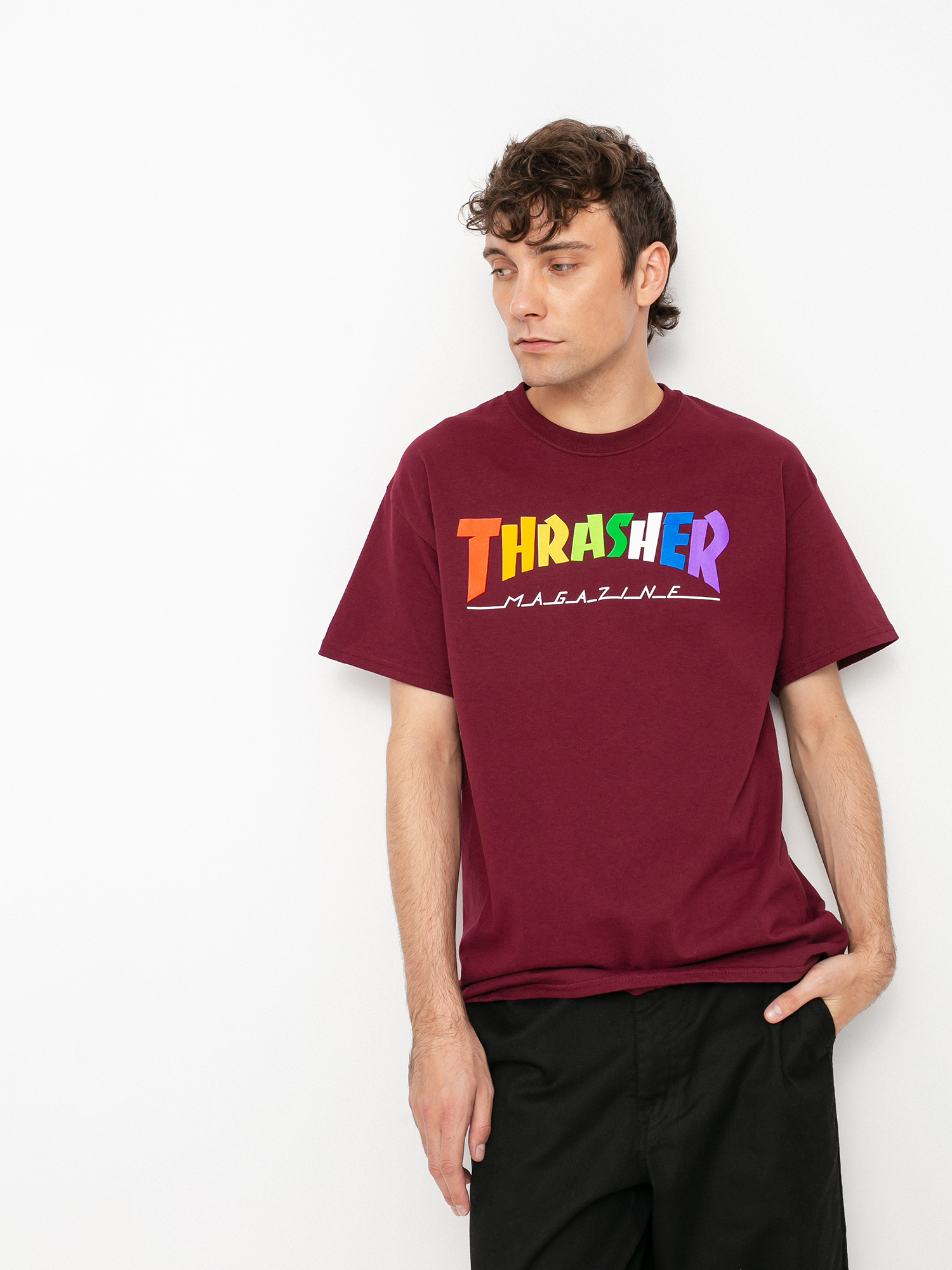 Thrasher Rainbow Mag T-shirt (maroon)