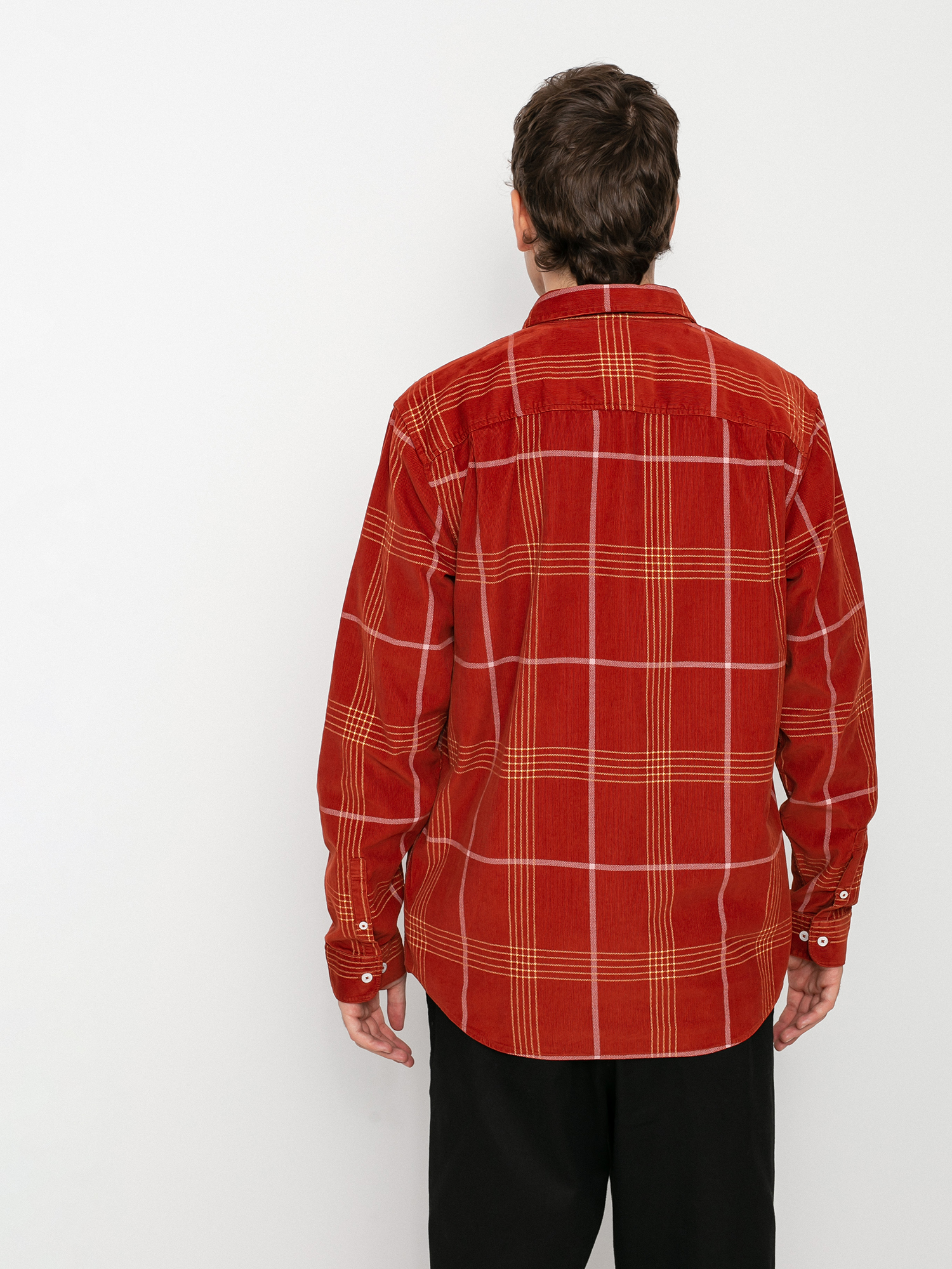 RVCA Blues Walk Cord Ls Shirt (brick red)