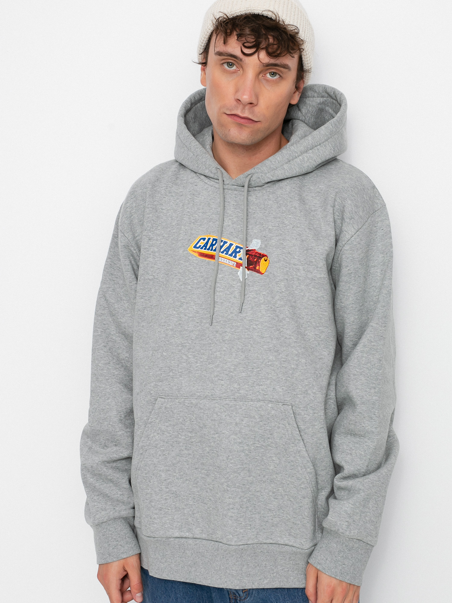 Carhartt WIP Hooded Chocolate Bar Sweat Sweatshirt (grey heather)