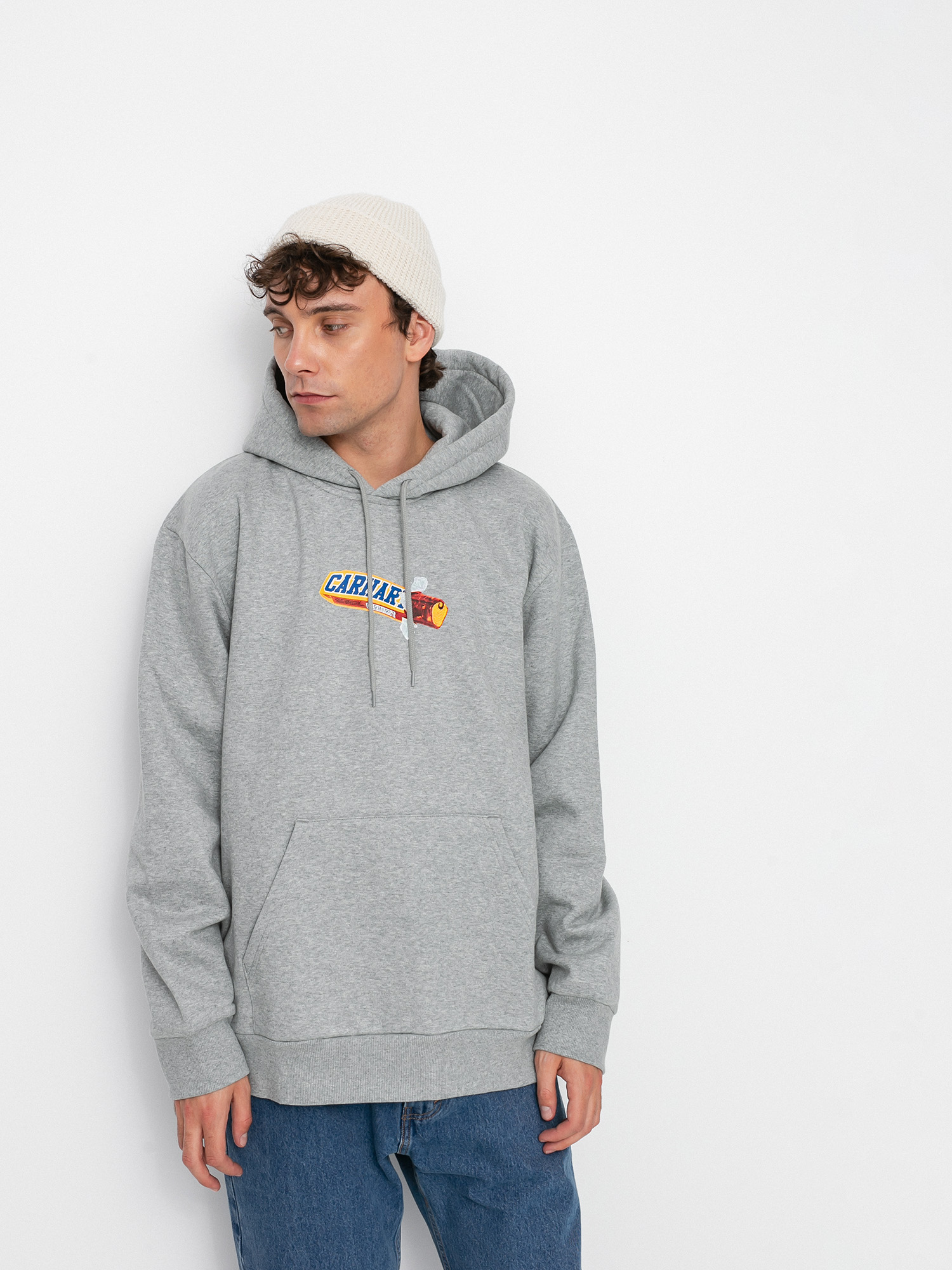 Carhartt WIP Hooded Chocolate Bar Sweat Sweatshirt (grey heather)
