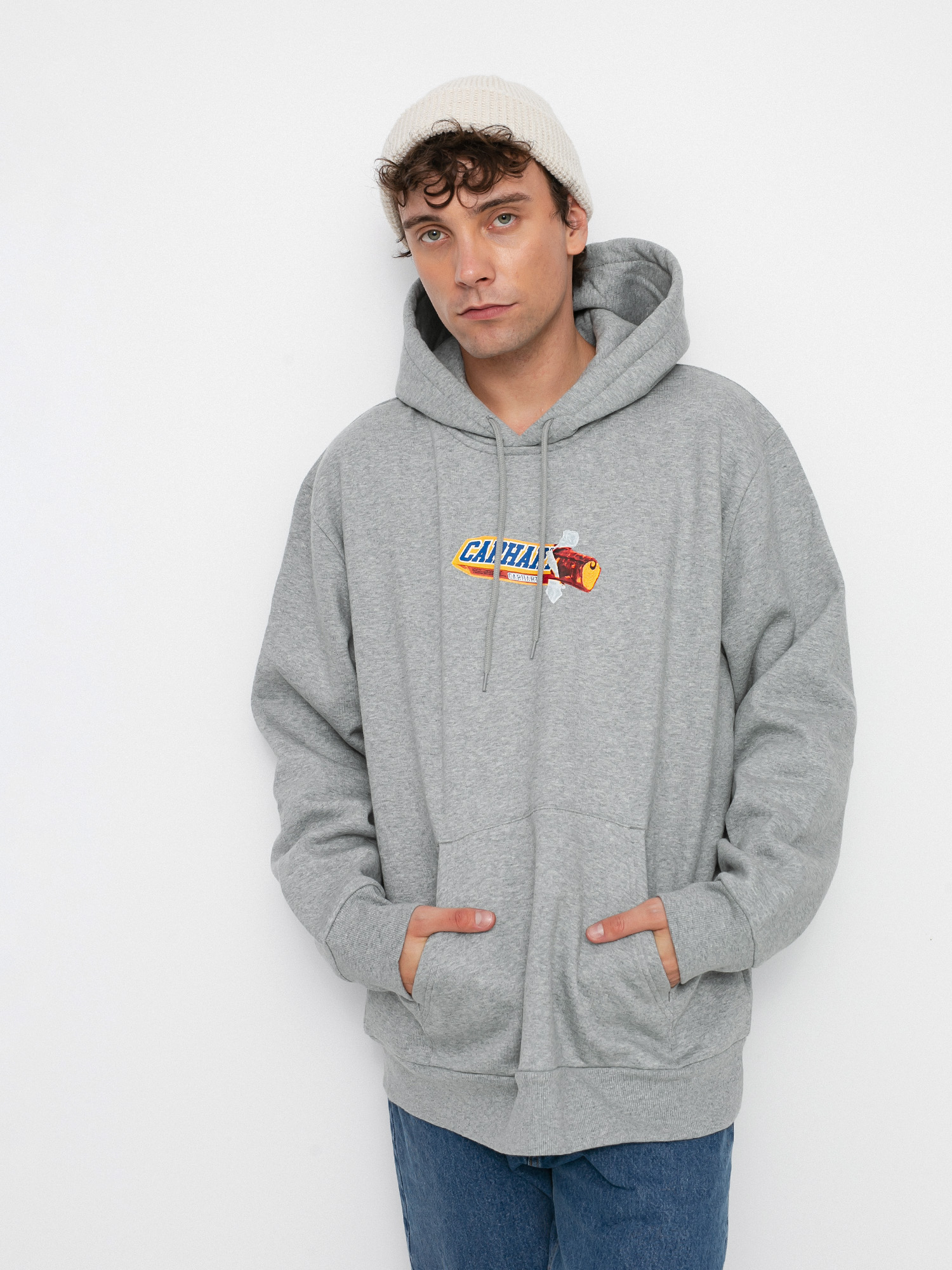 Carhartt WIP Hooded Chocolate Bar Sweat Sweatshirt (grey heather)