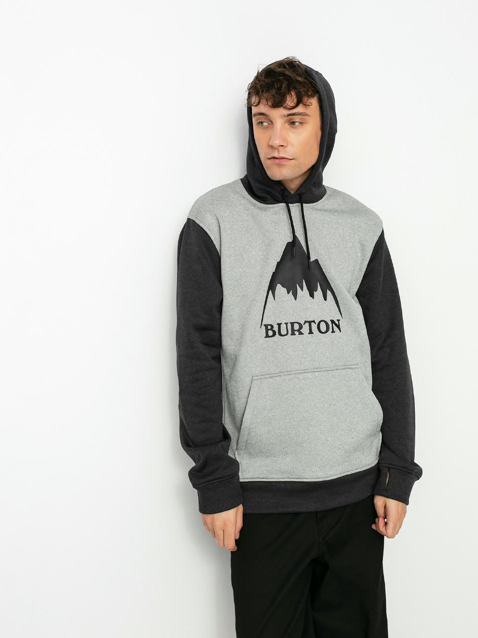 Mens Burton Oak HD Active sweatshirt (gray heather/true black)