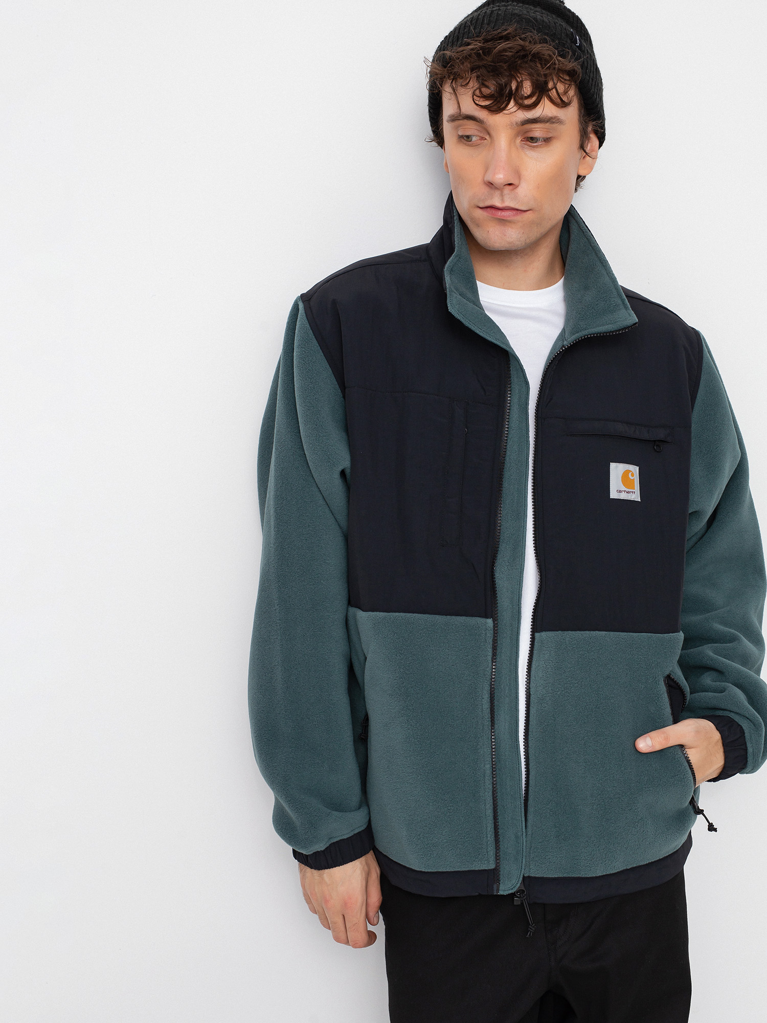 Herren Carhartt WIP Nord Fleecejacke (eucalyptus/black)