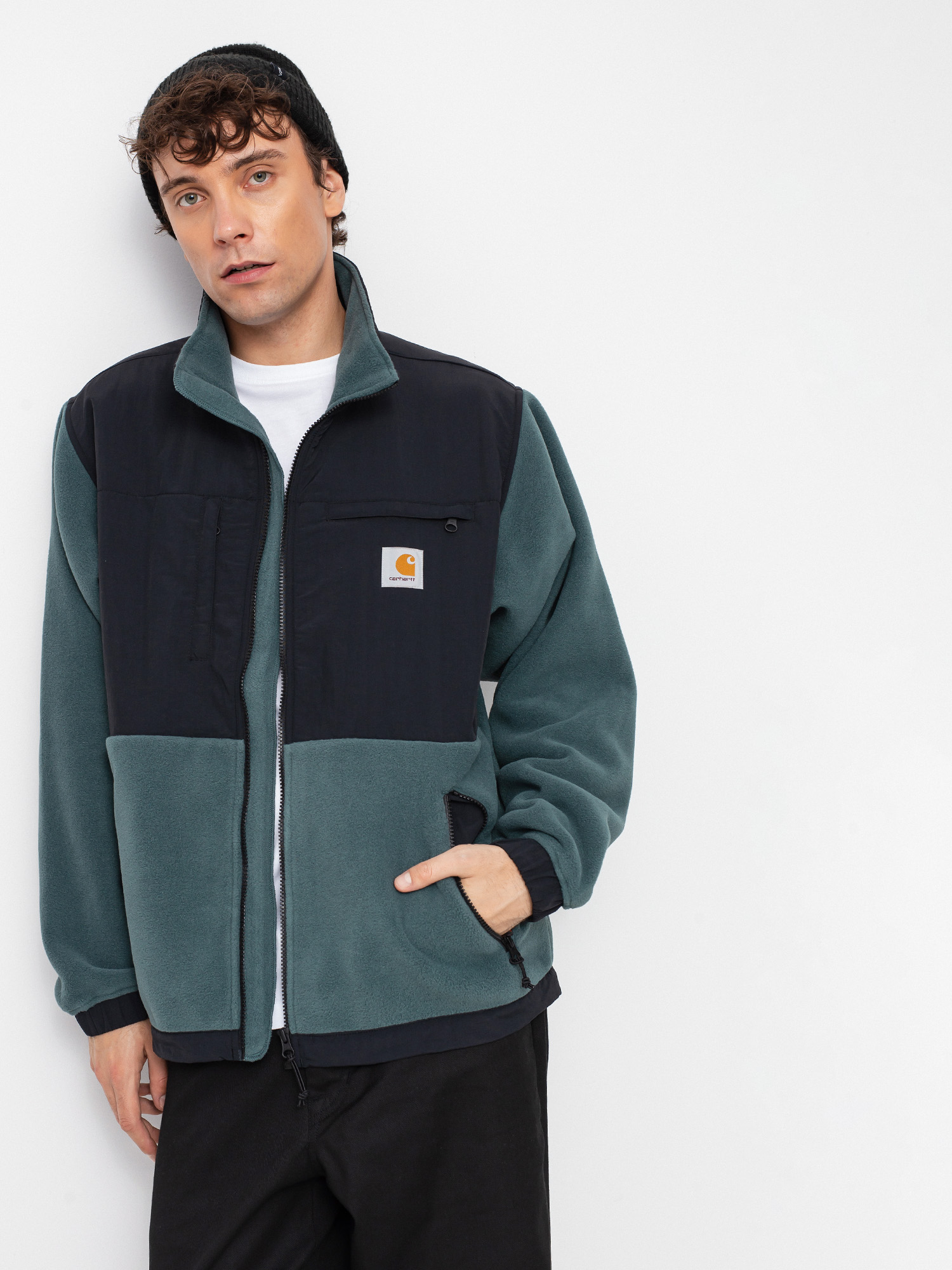 Herren Carhartt WIP Nord Fleecejacke (eucalyptus/black)
