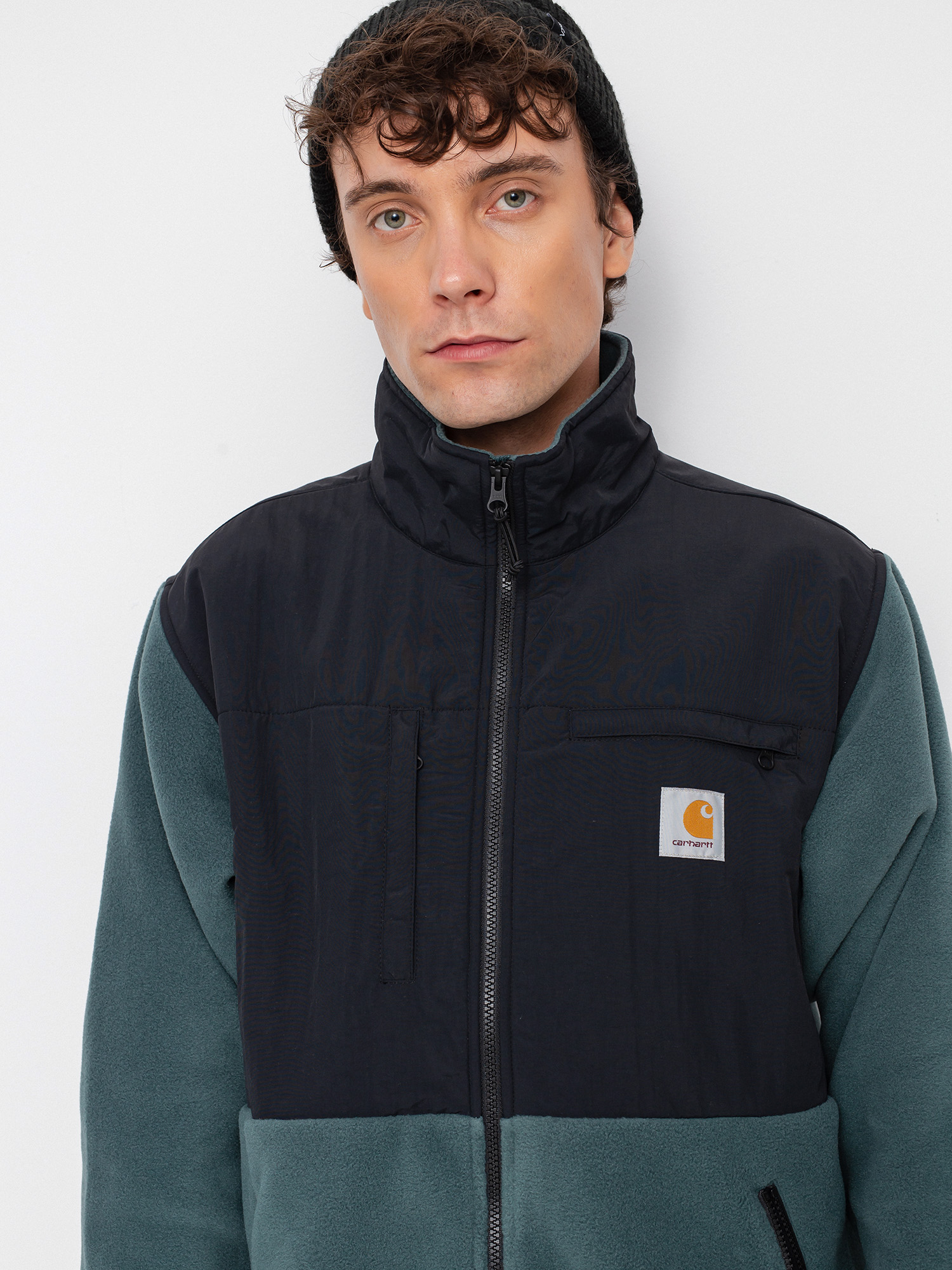 Herren Carhartt WIP Nord Fleecejacke (eucalyptus/black)