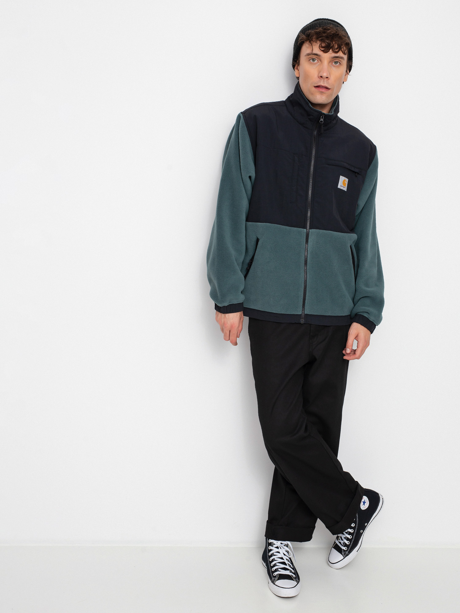 Herren Carhartt WIP Nord Fleecejacke (eucalyptus/black)
