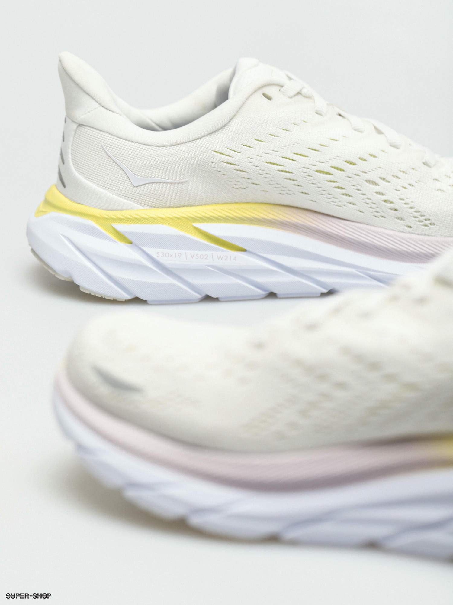 hoka clifton blanc de blanc/bright white