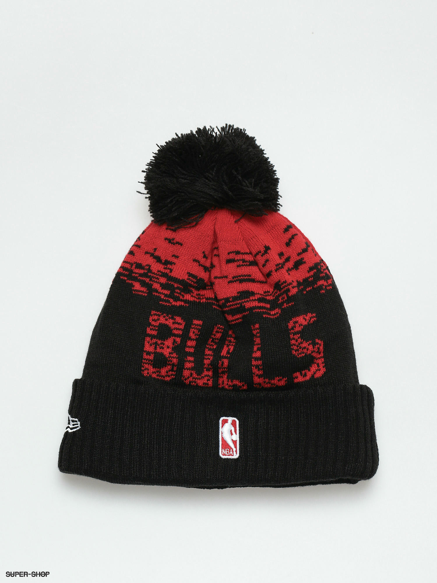 Ultra Game NBA Chicago Bulls Red/Black Cuffed Knit Beanie Hat with Pom