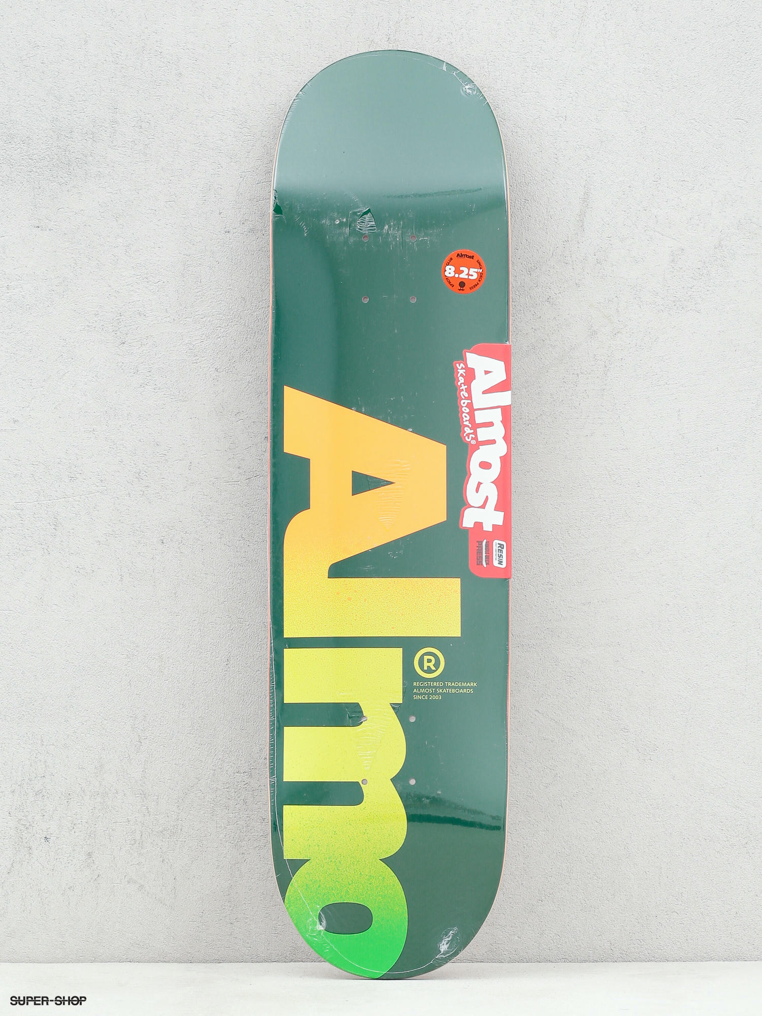 Skateboard Deck ALMOST Team Side Pipe Blurry 8,25" HYB Green/Blue/Pink 