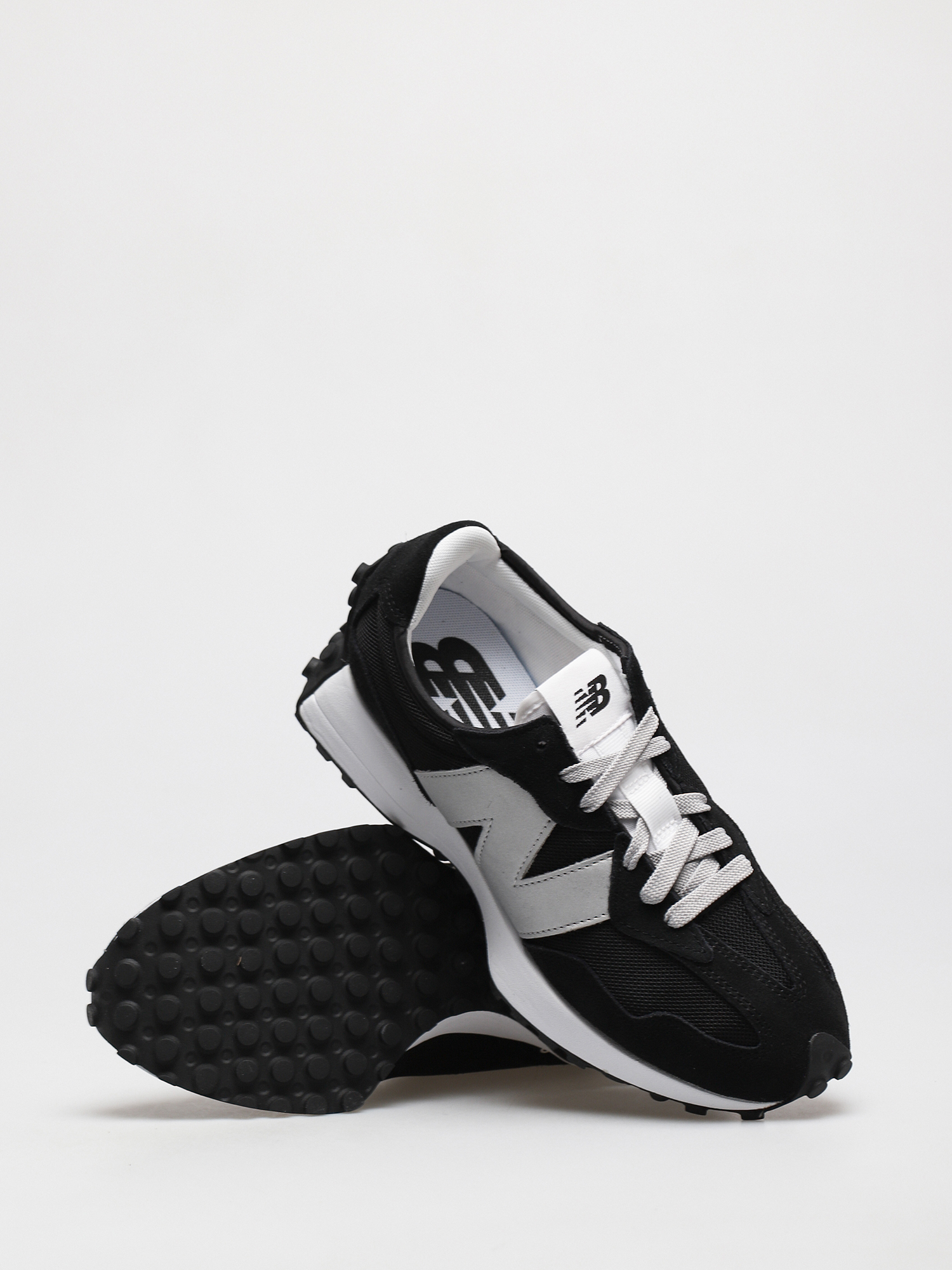 new balance black & grey 327 sneakers