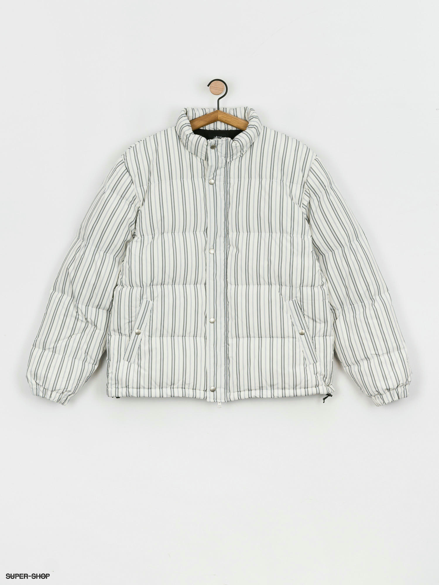 Stussy Stripe Down Puffer Jacket (bone)