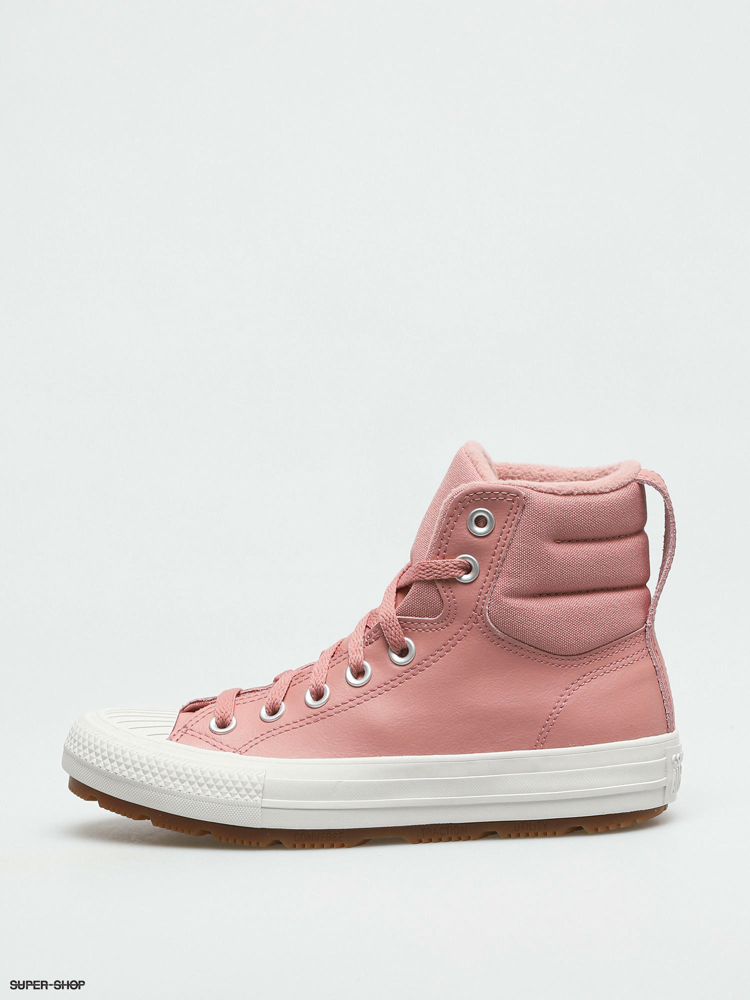 converse all star hi leather baby pink