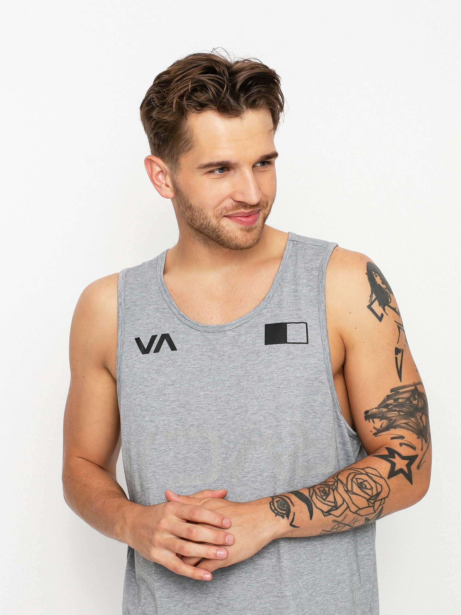 RVCA Big Rvca Banner Tank top (heather grey)