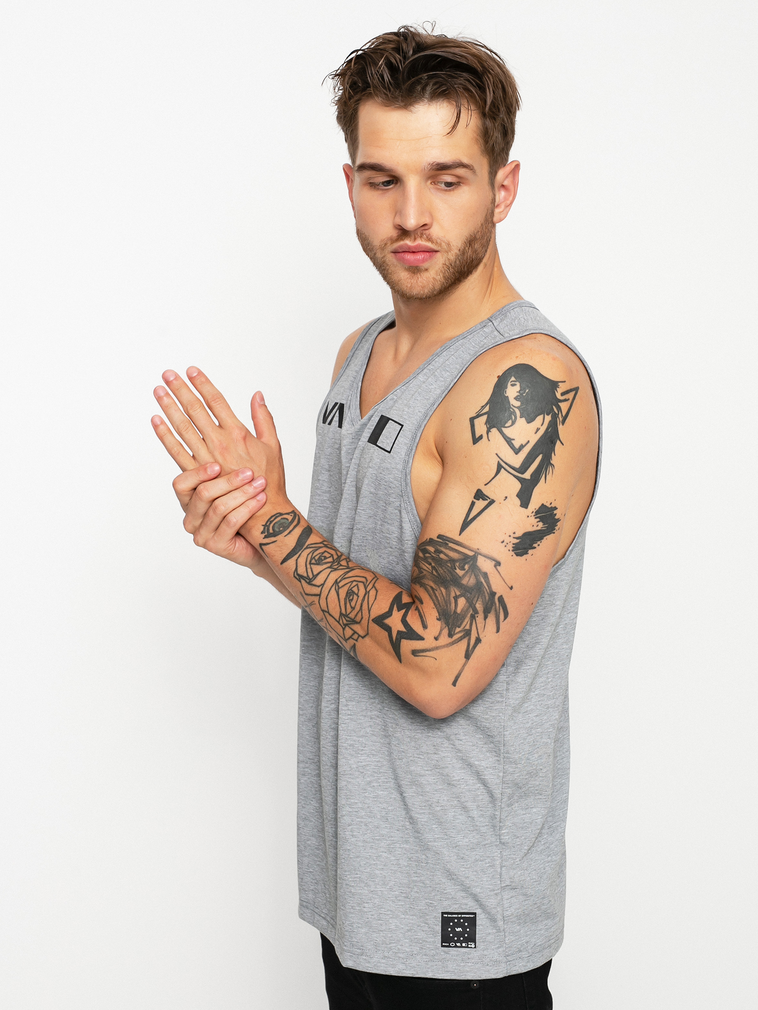 RVCA Big Rvca Banner Tank top (heather grey)