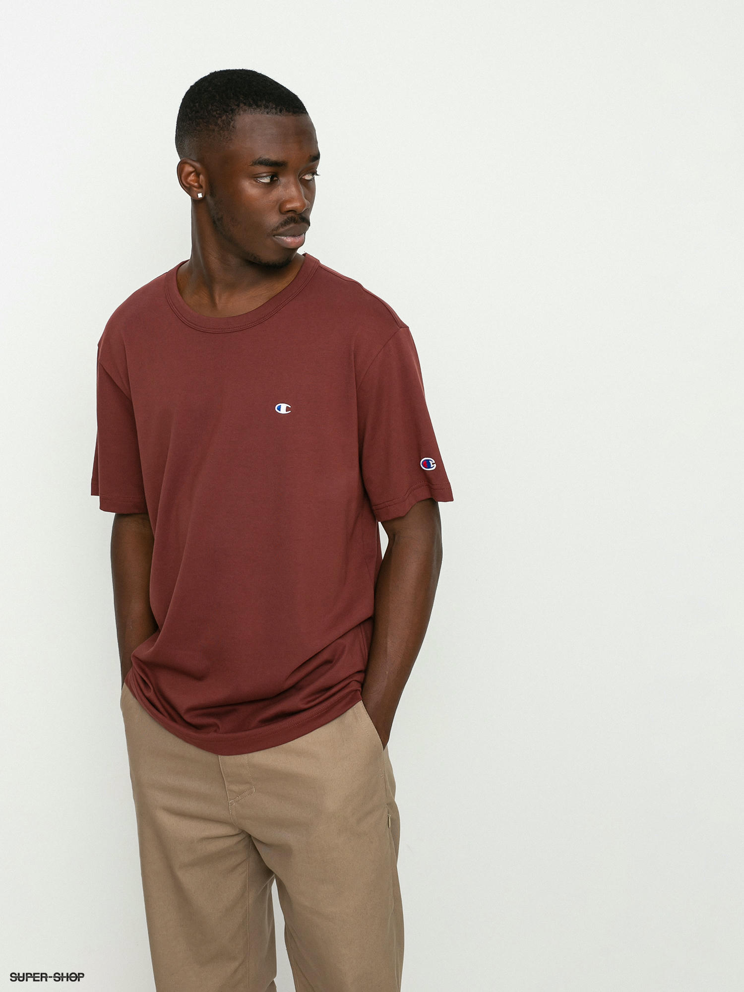 Champion Crewneck 216545 T shirt burgundy and